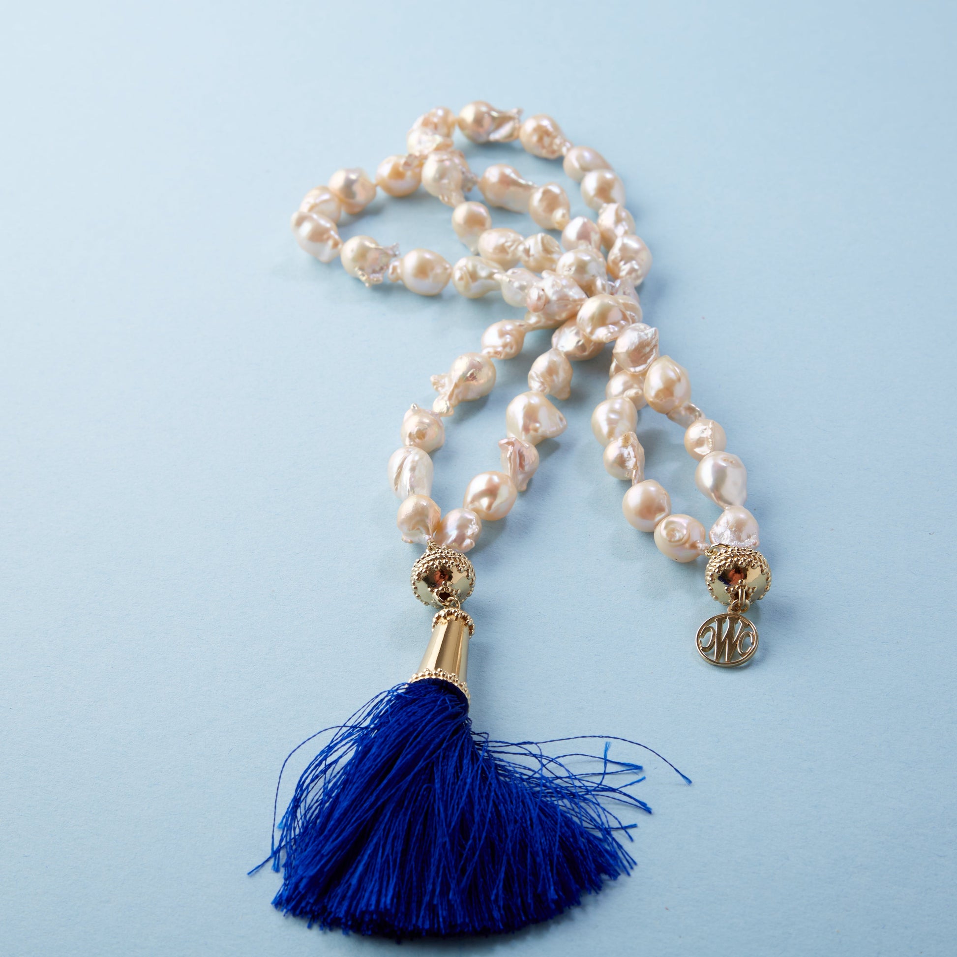 Peach Baroque Pearl Double-Strand Necklace