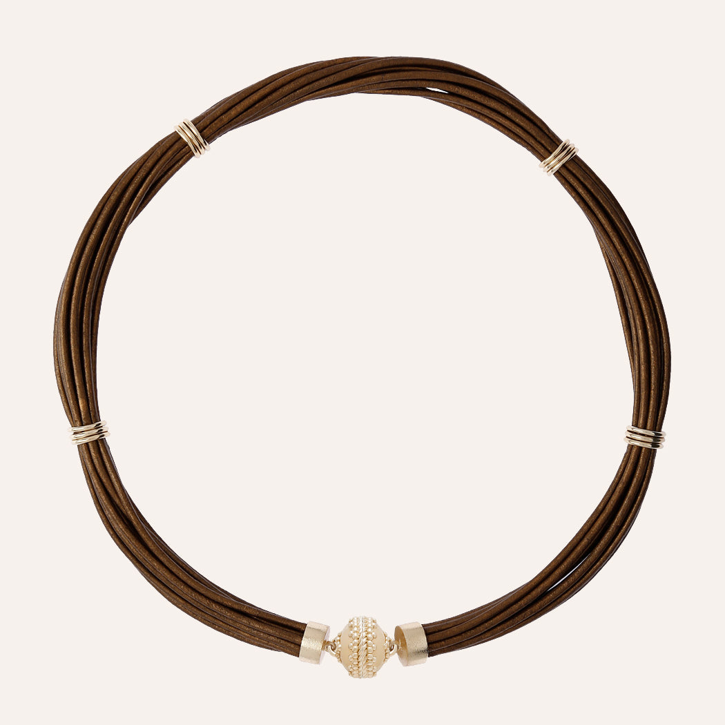 Aspen Leather Antique Bronze Necklace