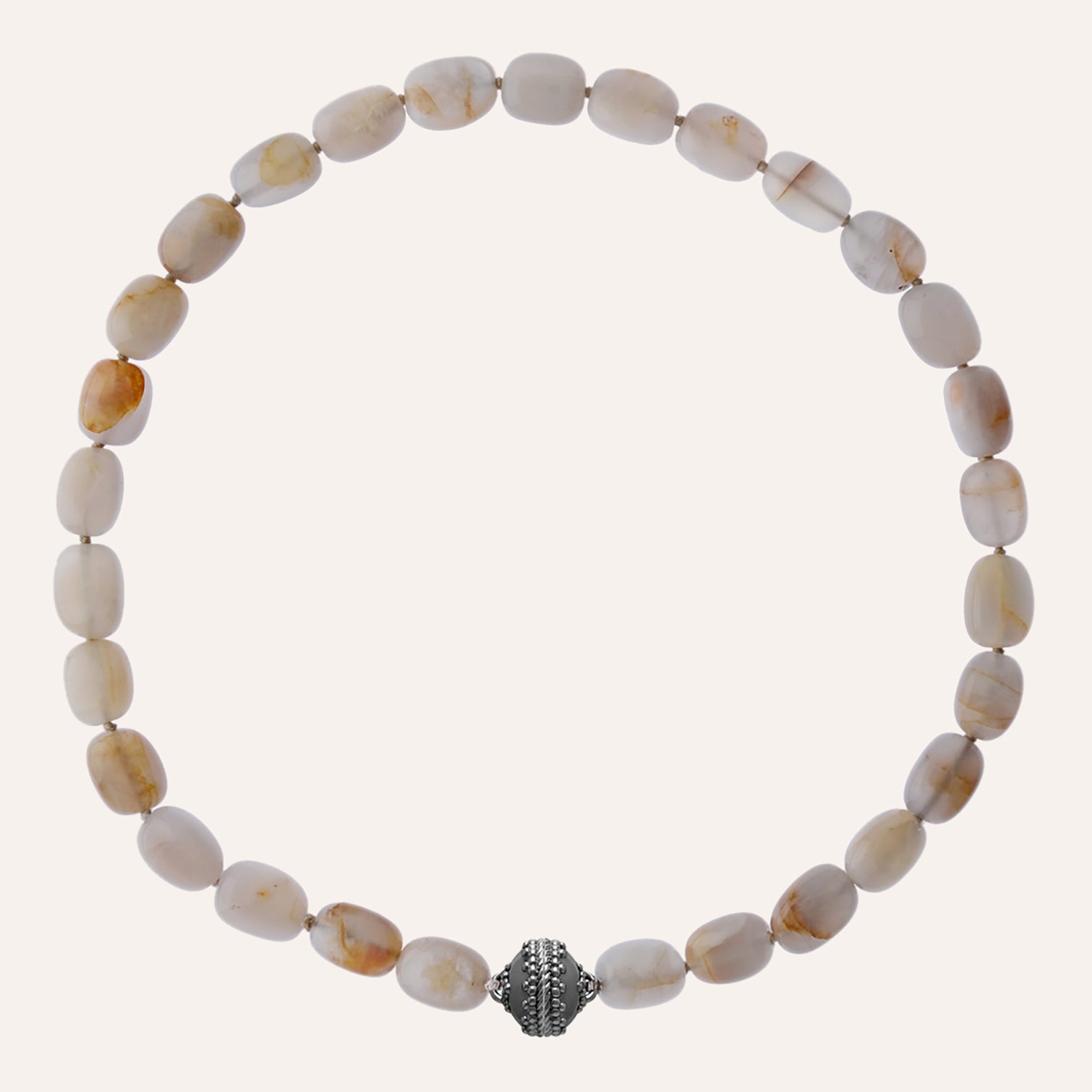 Gray Moonstone Gunmetal Necklace