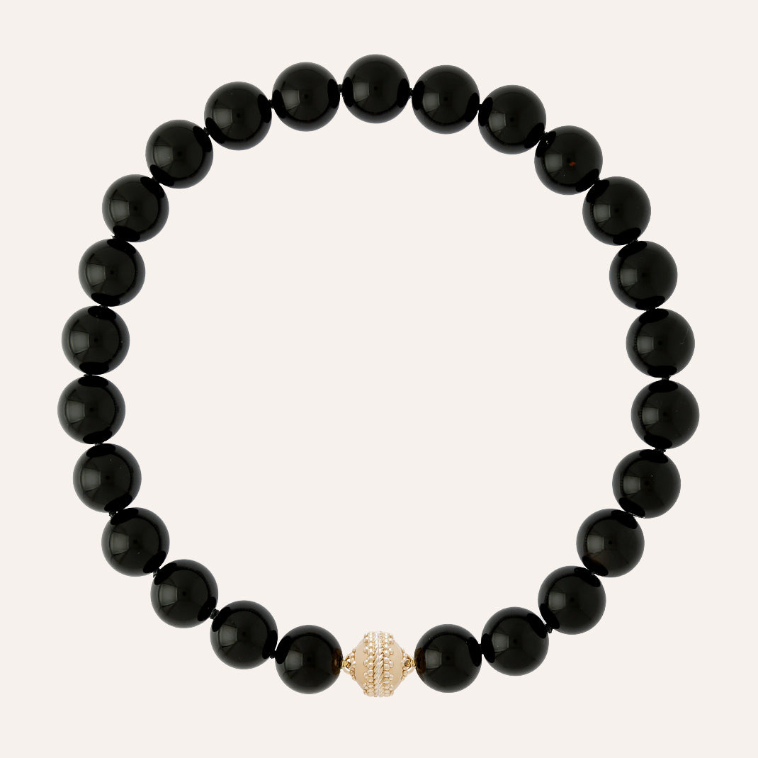 Victoire Black Agate 16mm Necklace