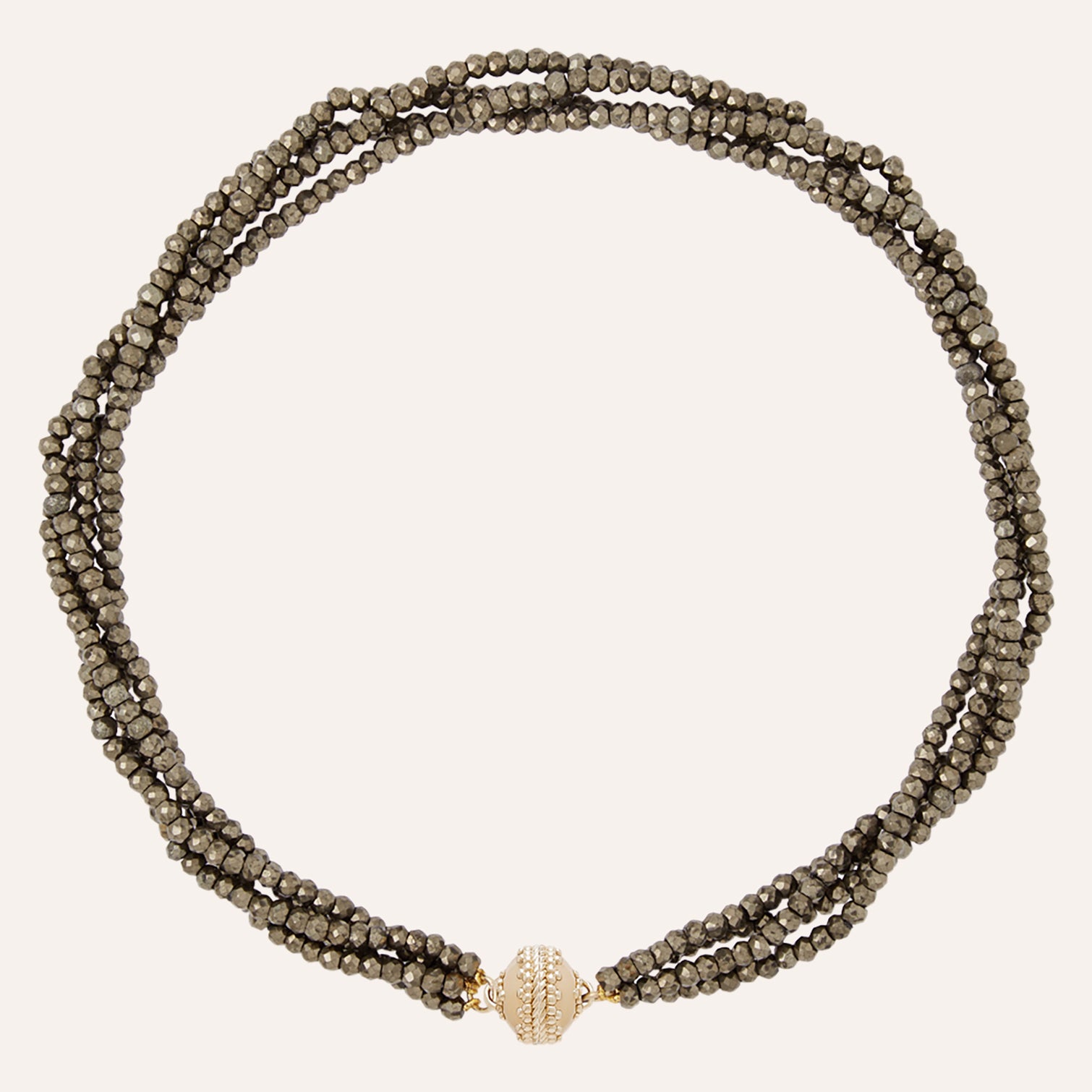Michel Small Faceted Pyrite Multi-Strand Necklace