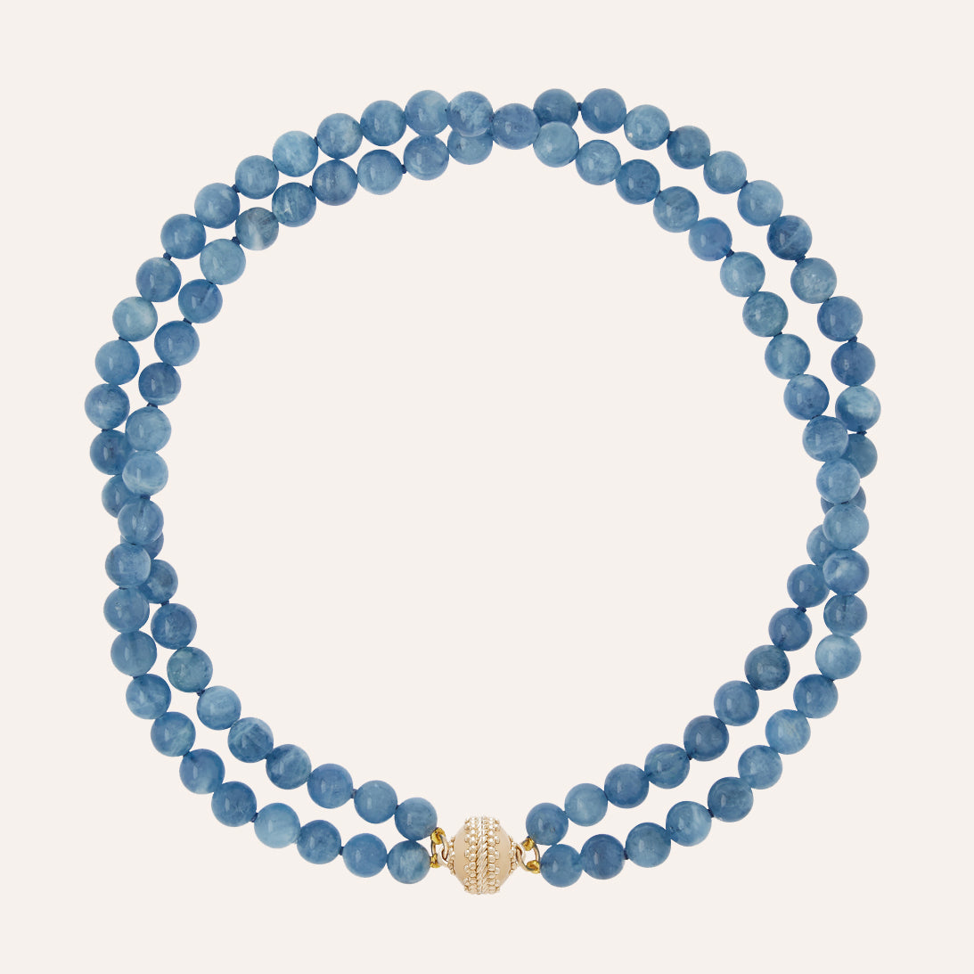 Victoire Dark Aquamarine 8mm Double Strand Necklace