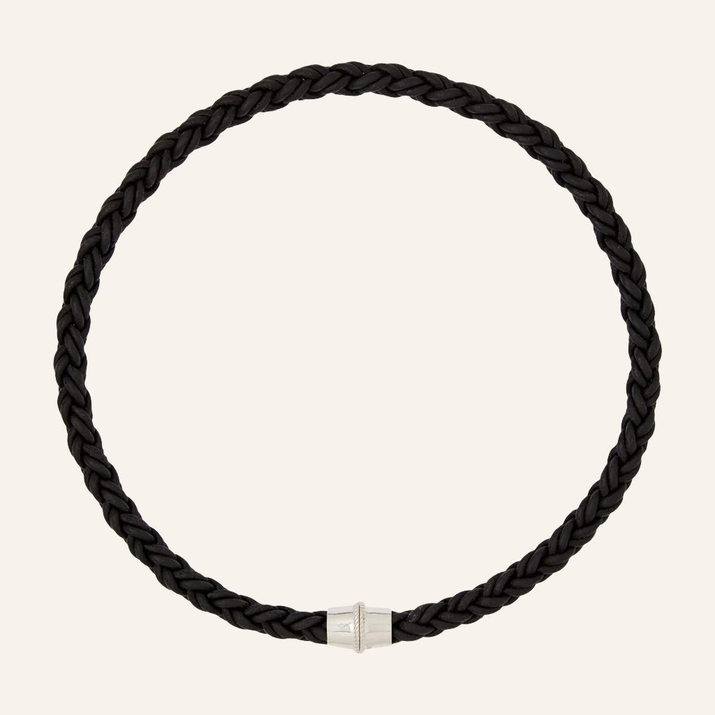 Bolo Black Leather Vise Necklace
