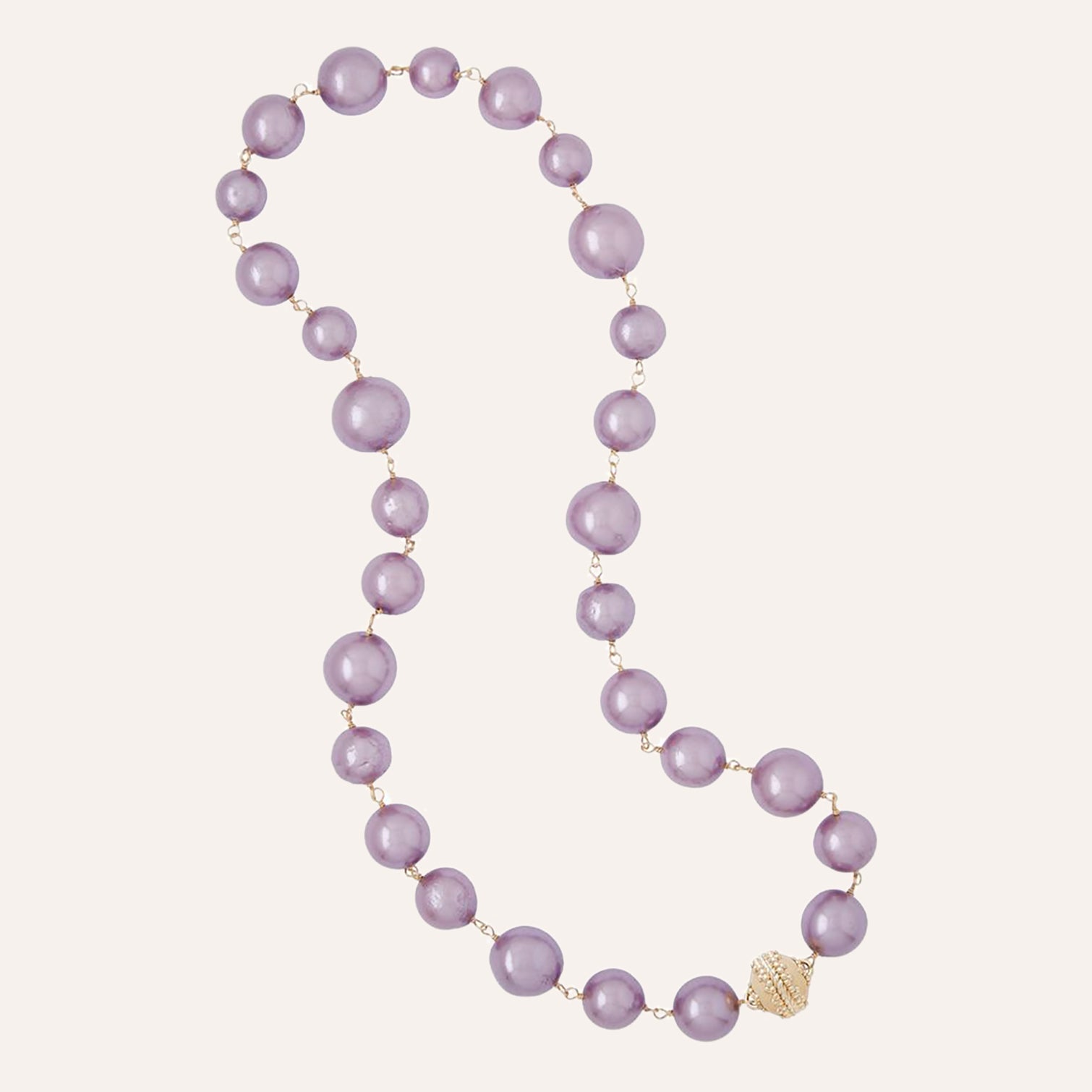 Caspian Lilac Baroque Pearl Necklace