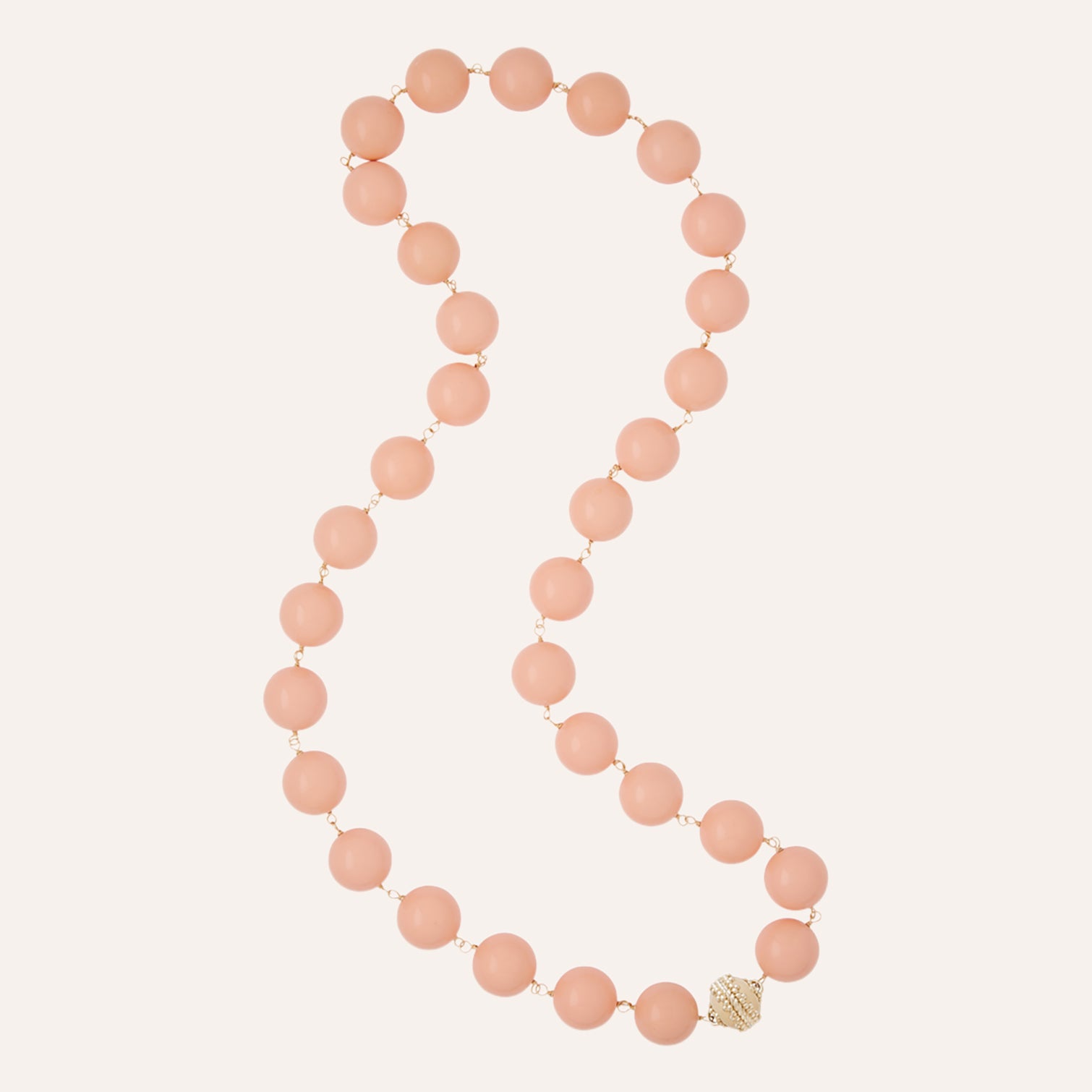 Caspian Victoire Reconstituted Light Peach Coral 16mm Necklace