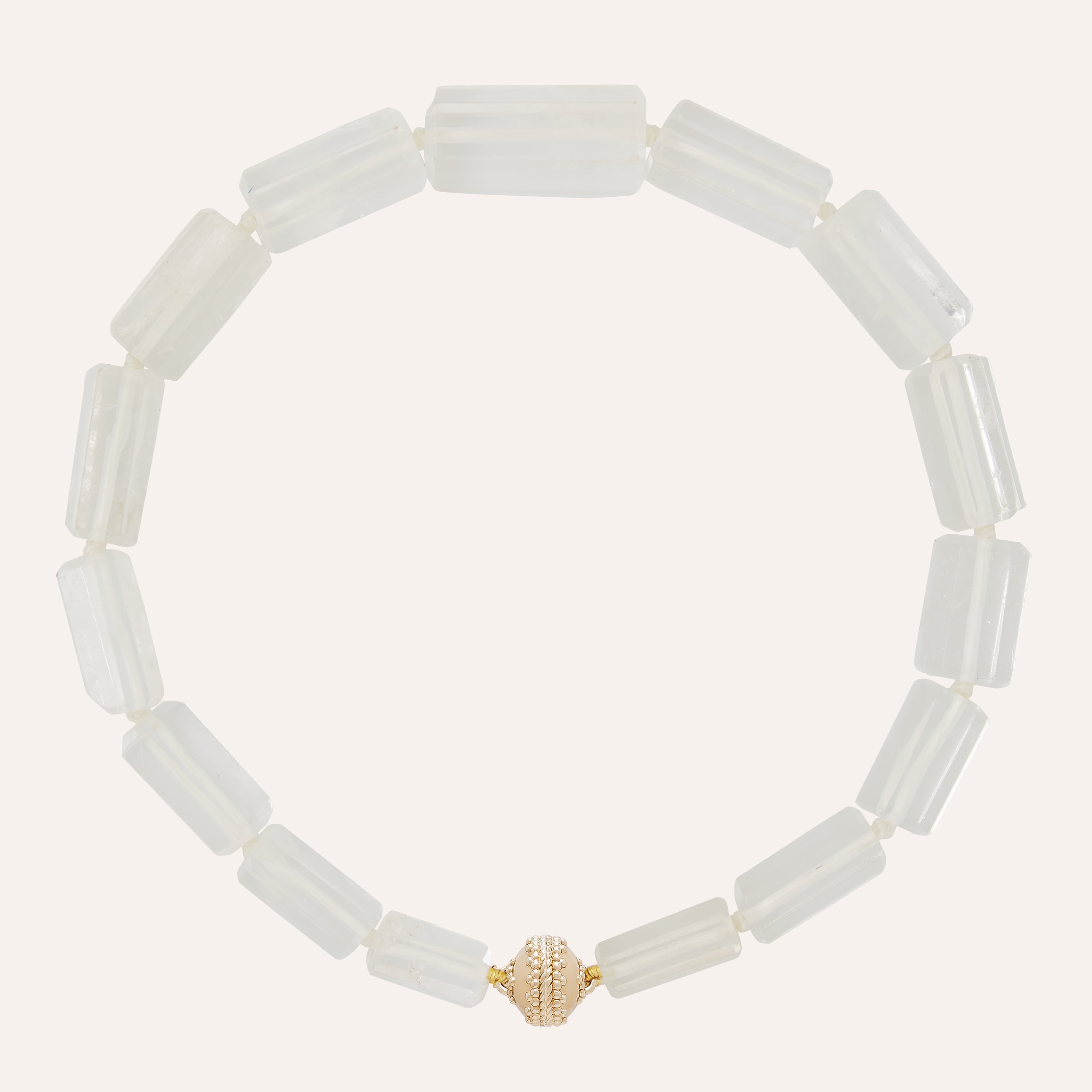 Large Rock Crystal Barrel Necklace