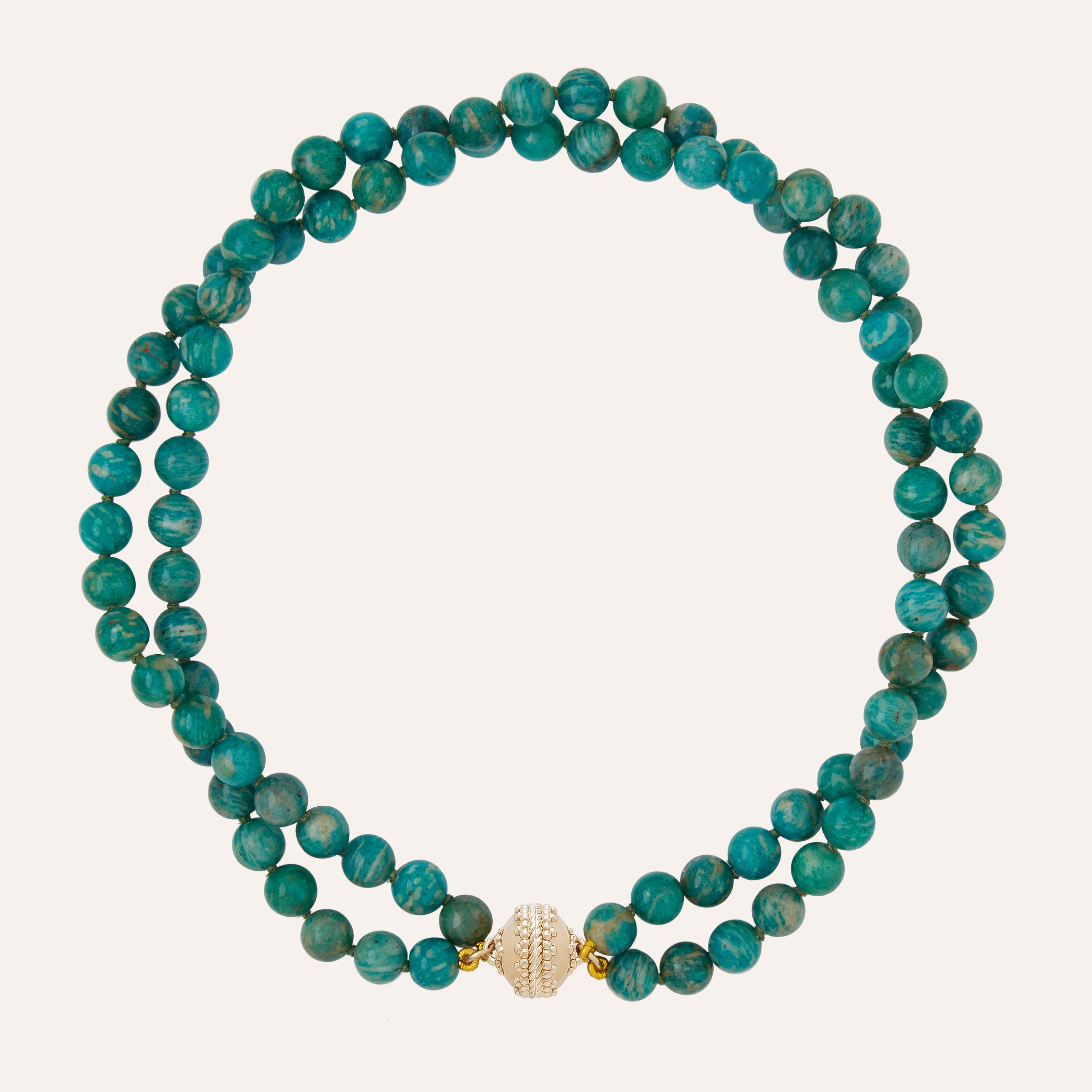 Victoire Russian Amazonite 8mm Double Strand Necklace