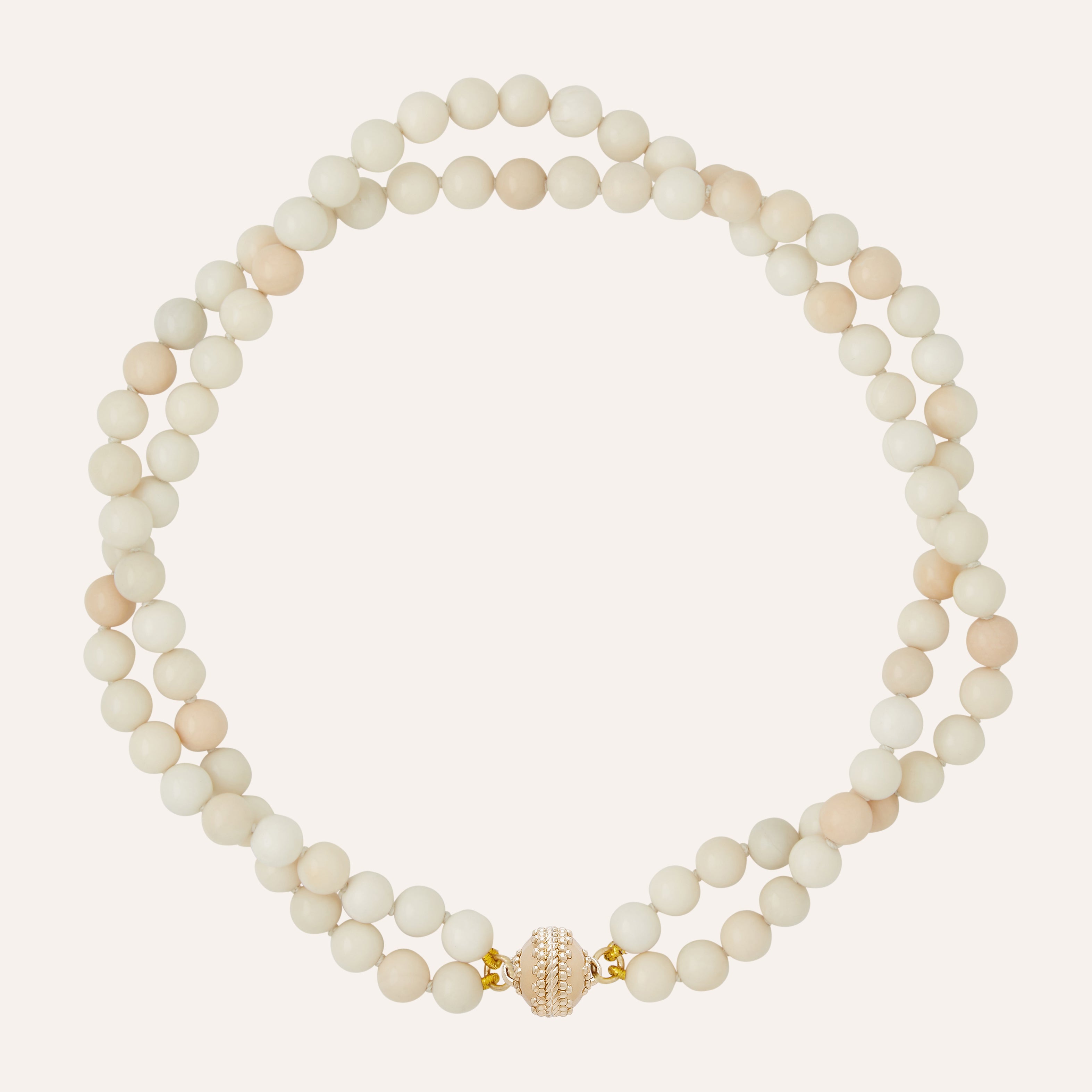 Victoire Ivory Jade 8mm Double Strand Necklace