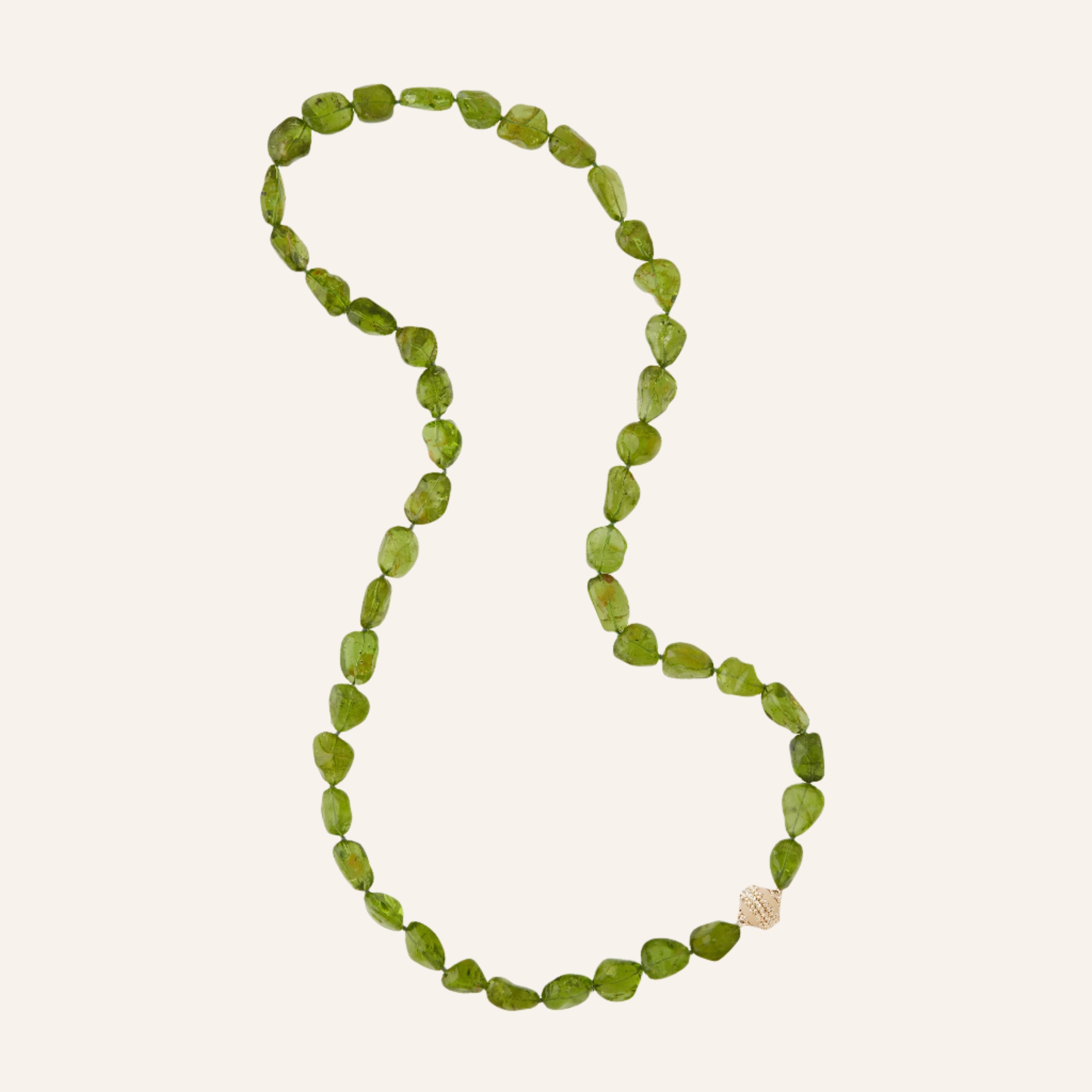 Peridot Medium Tumbled Nugget 30" Necklace