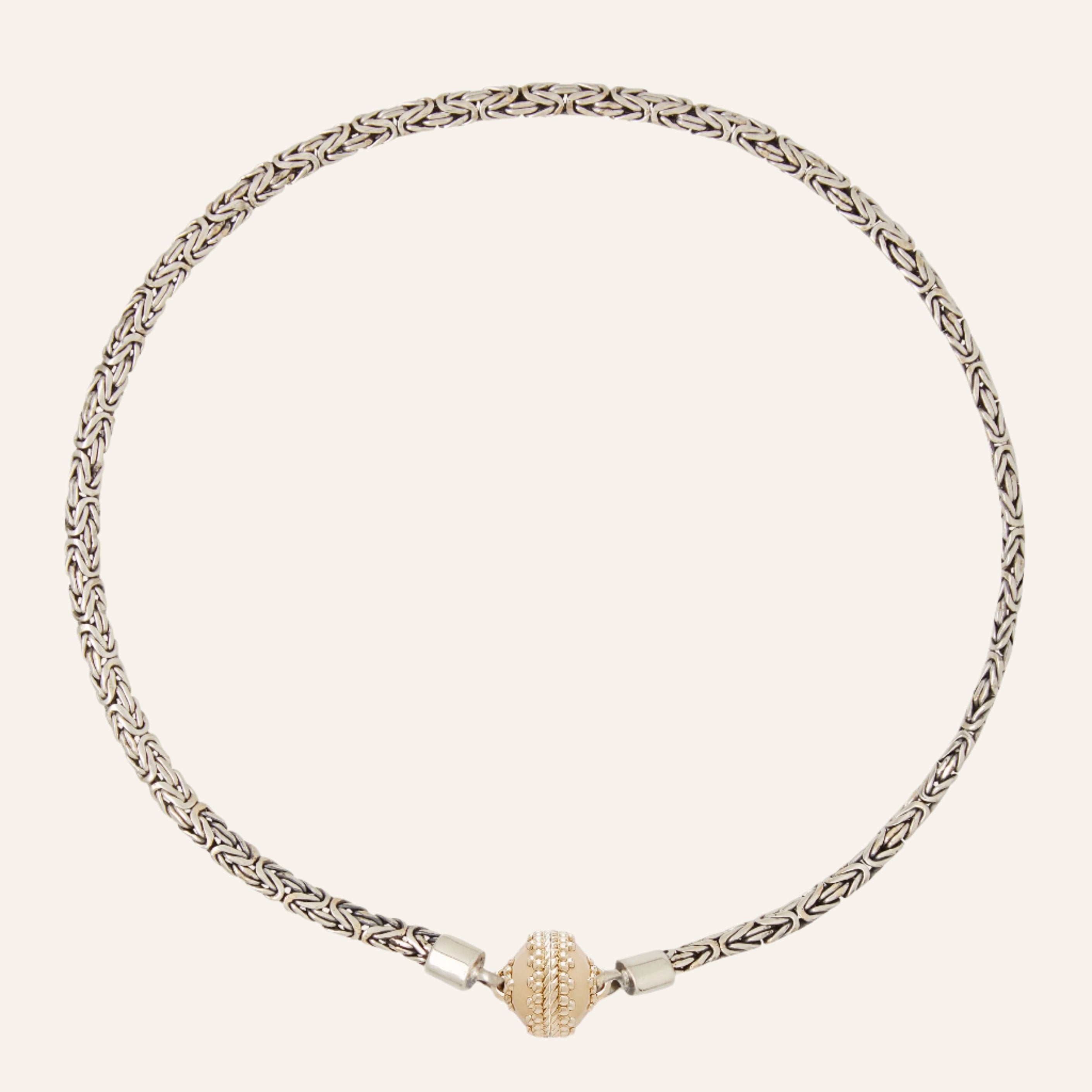 Tibetan Treasure Flat Byzantine Chain Necklace