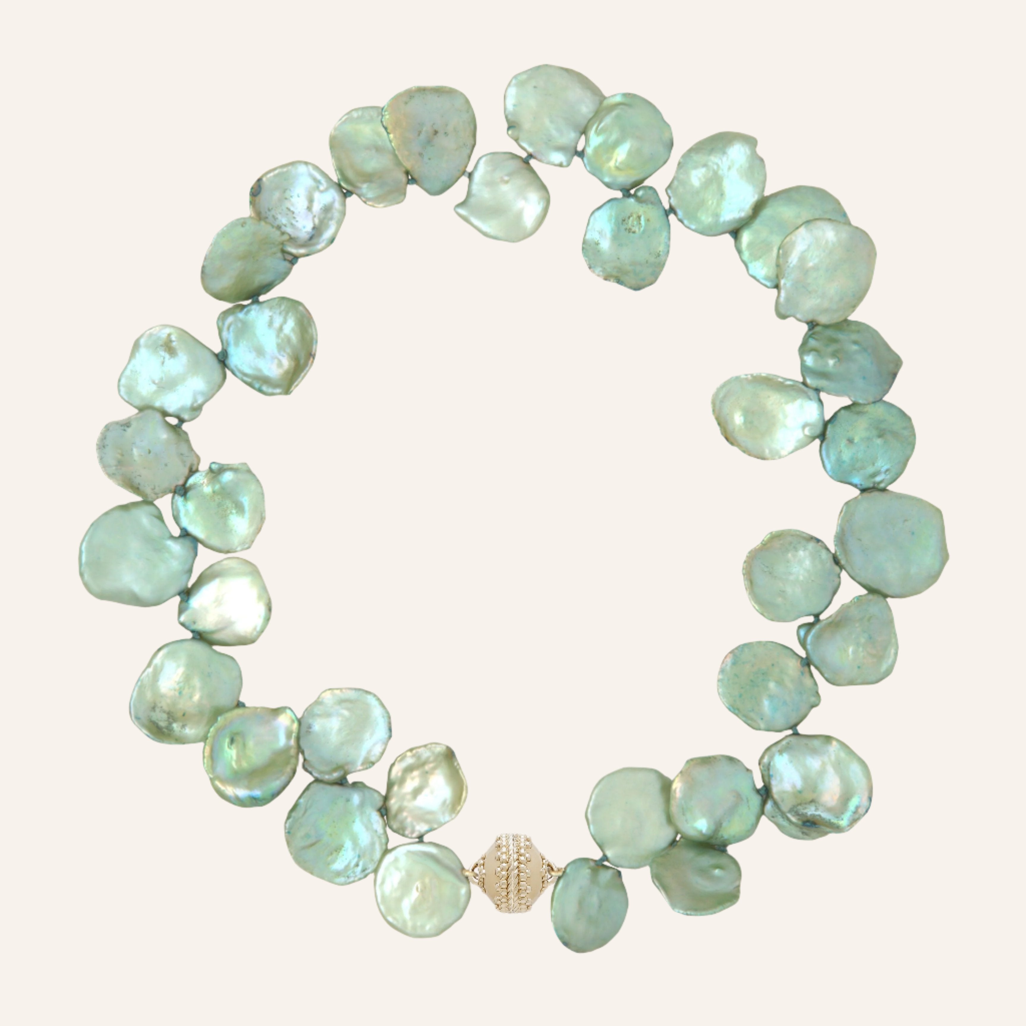 Medium Dyed Green Freshwater Keshi Pearl Necklace