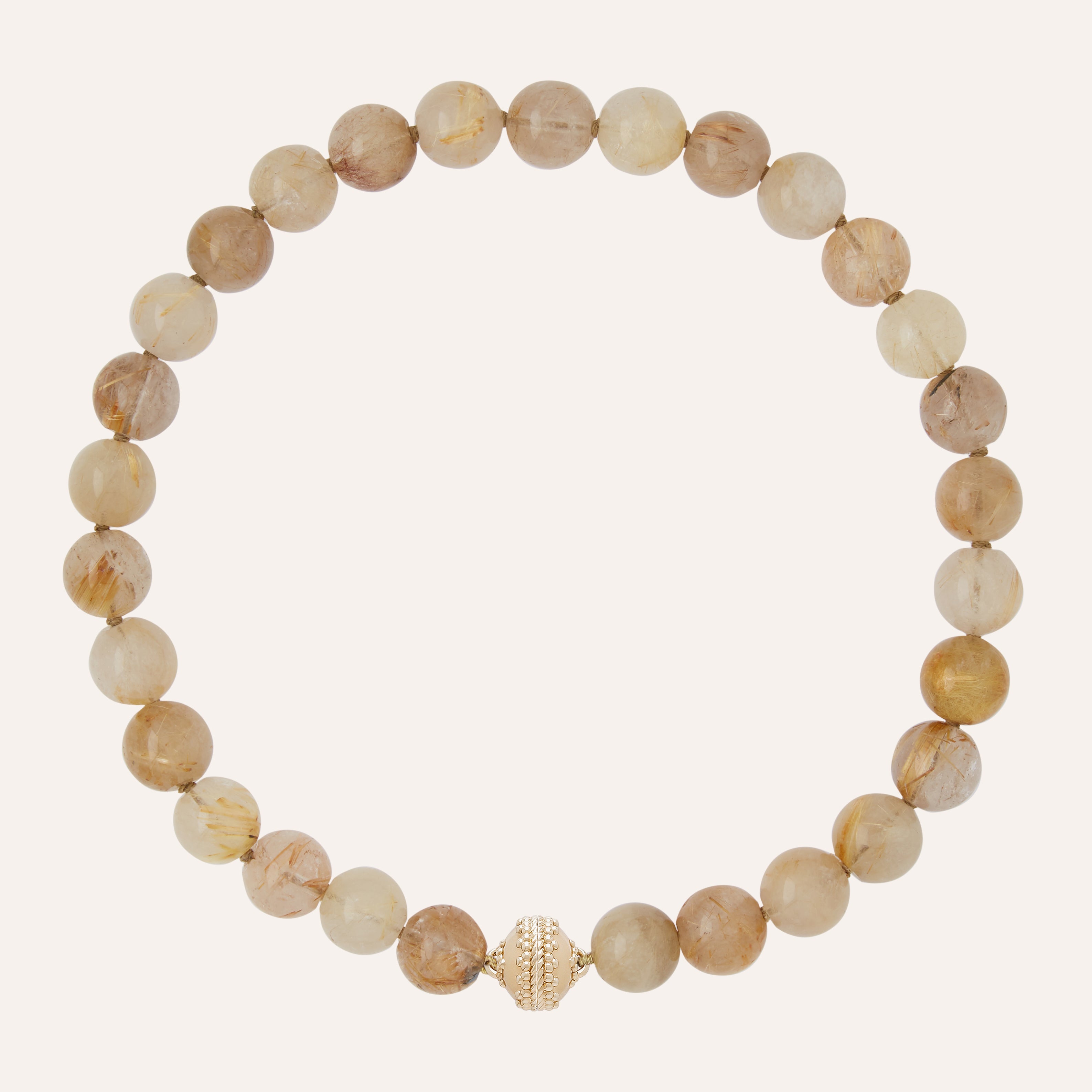 Victoire Rutilated Quartz 14mm Round Necklace