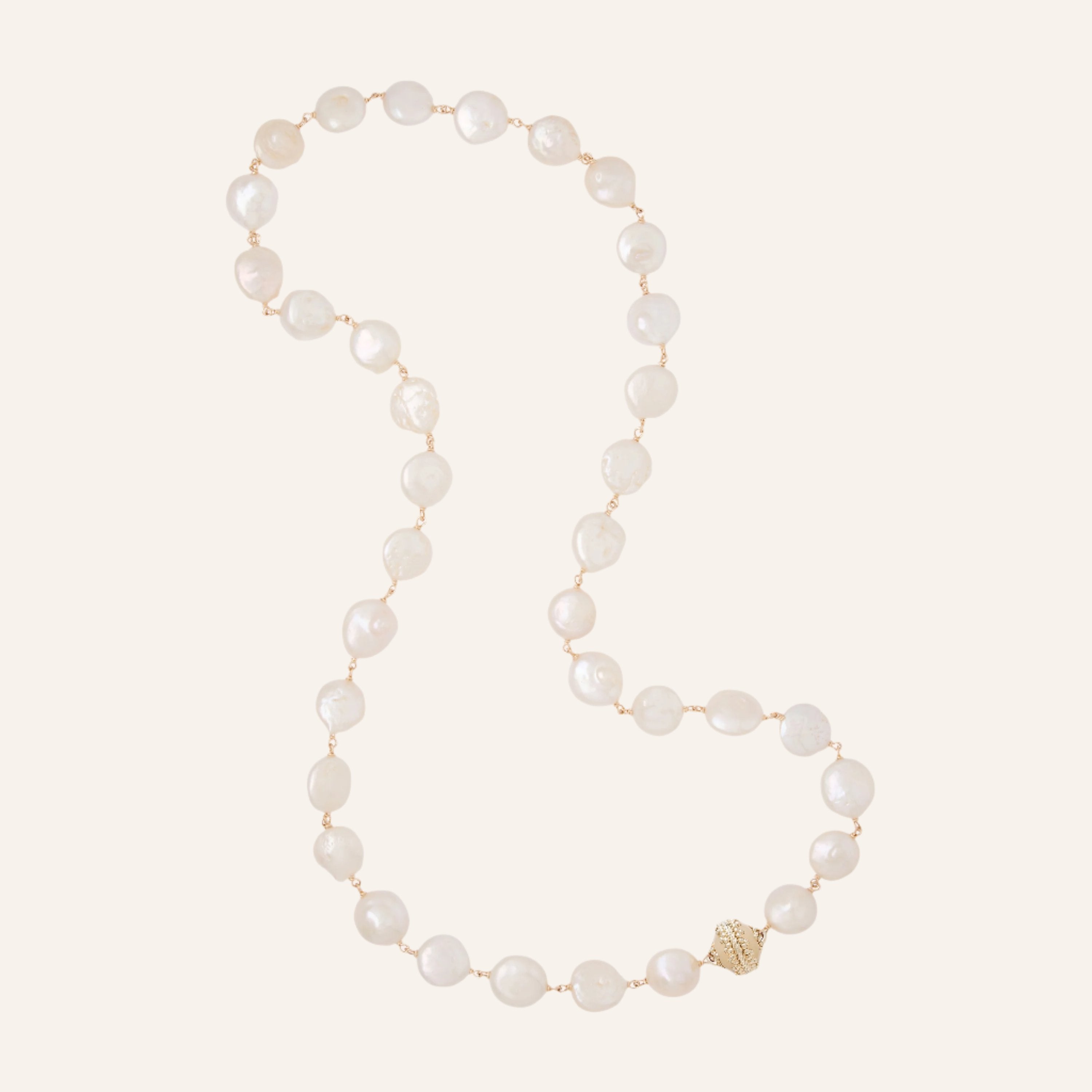 Caspian Irregular Baroque Pearl Necklace