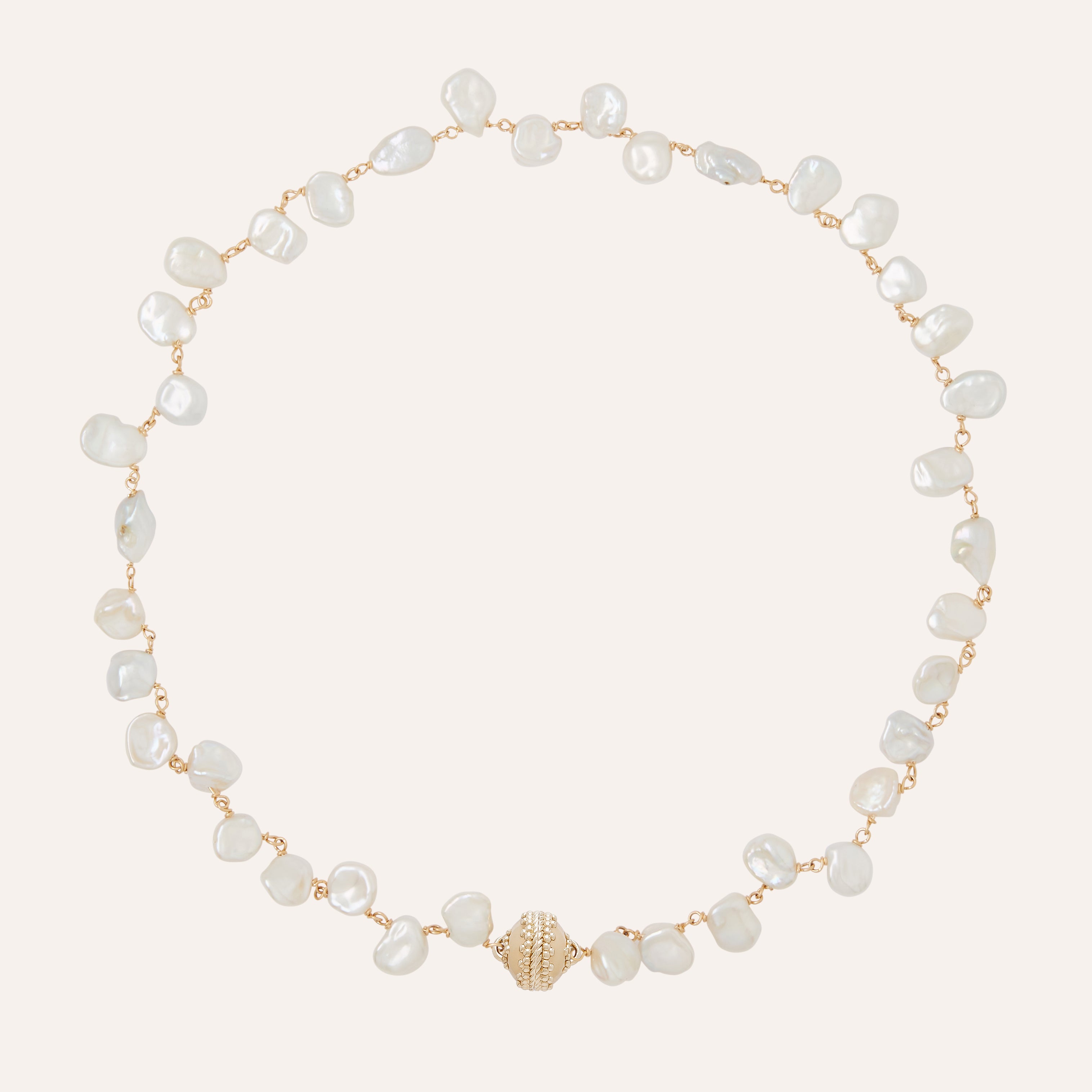 Caspian Freshwater White Keshi Pearl Necklace