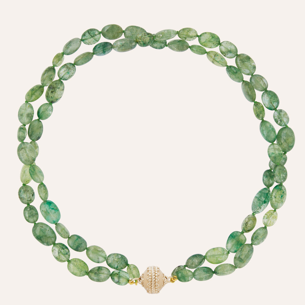 Helen Green Beryl Double Strand Necklace