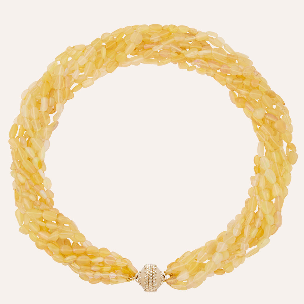Helen Ethiopian Yellow Opal Multi-Strand Necklace