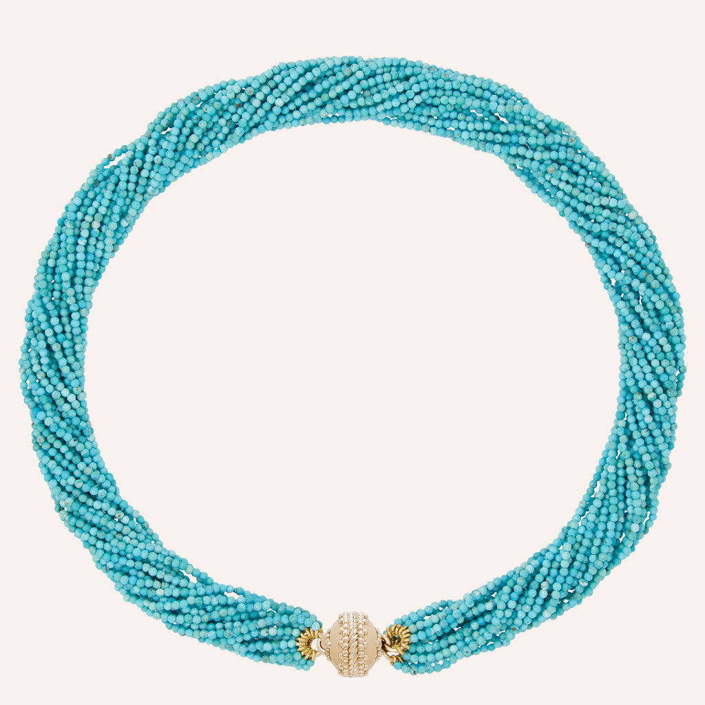 Natural Turquoise Multi-Strand Necklace