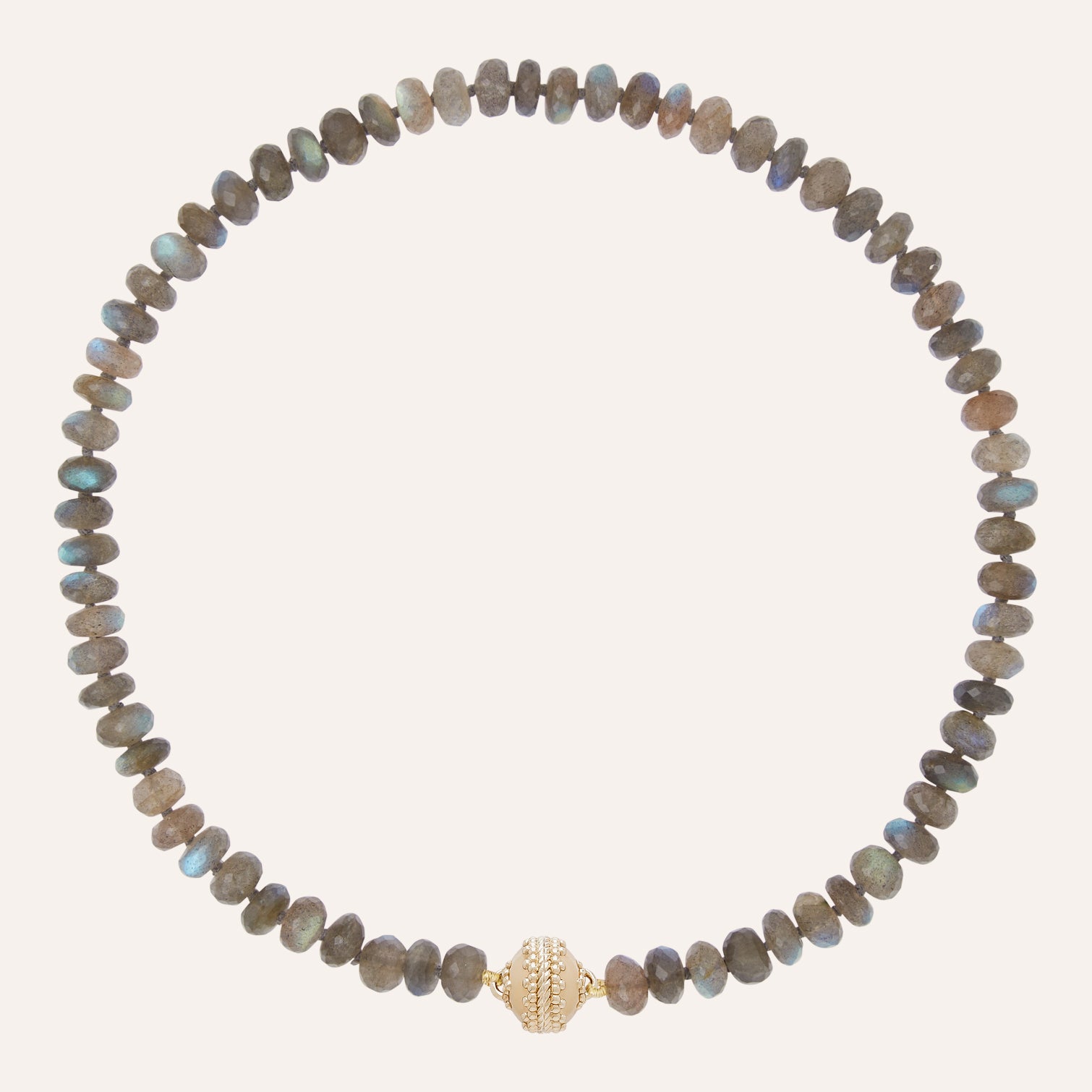 Natural Blue Labradorite Rondelle Necklace