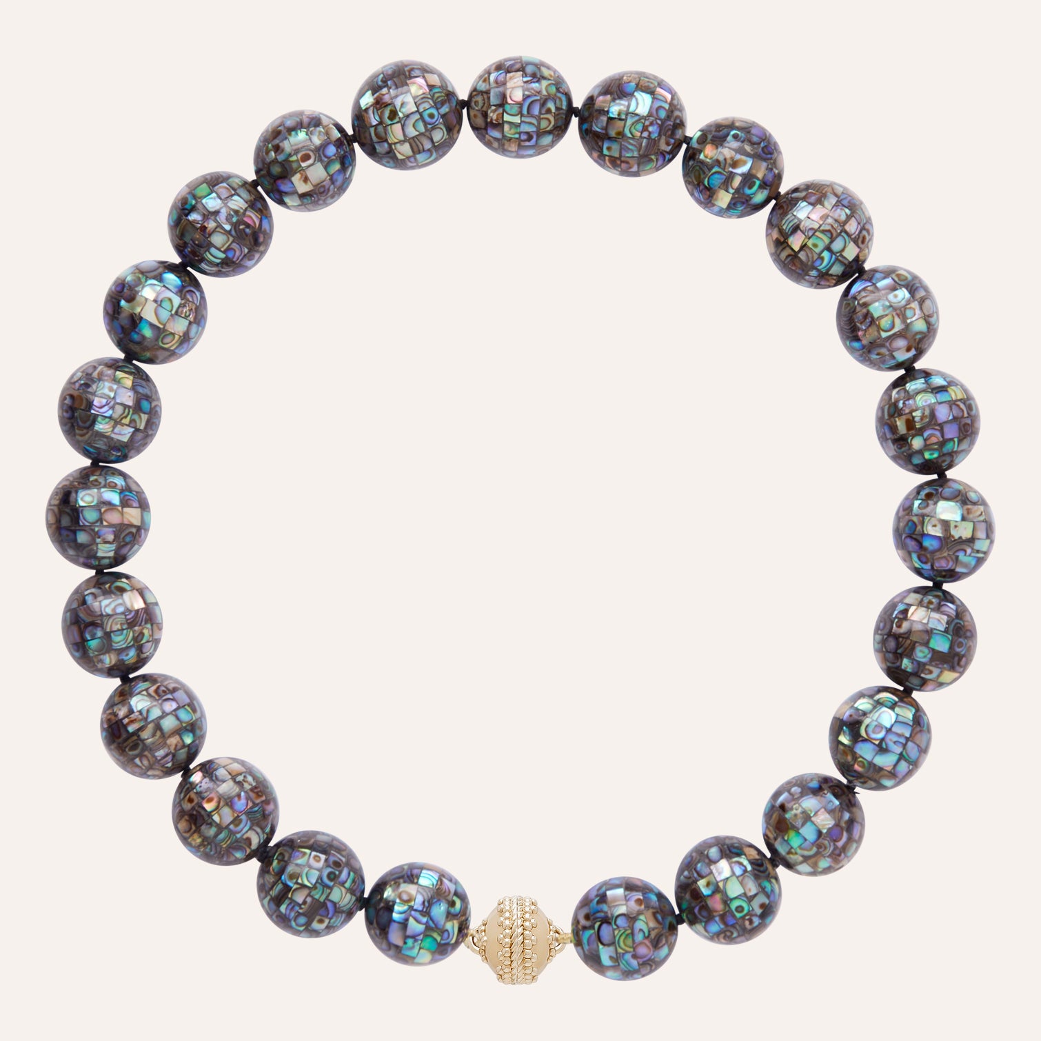 Victoire 18mm Grey Mother of Pearl Mosaic Necklace