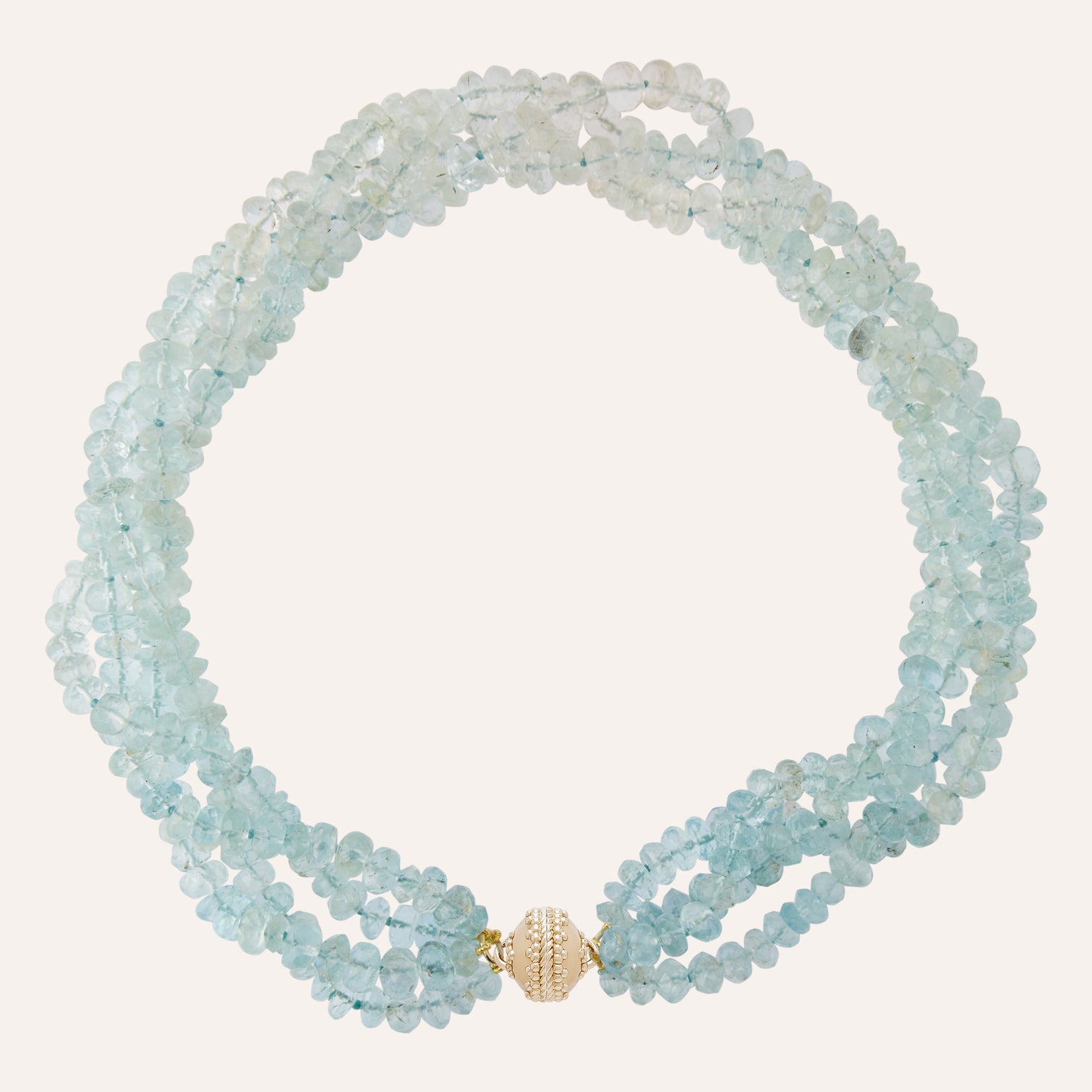 Aquamarine Rondelle Multi-Strand Necklace
