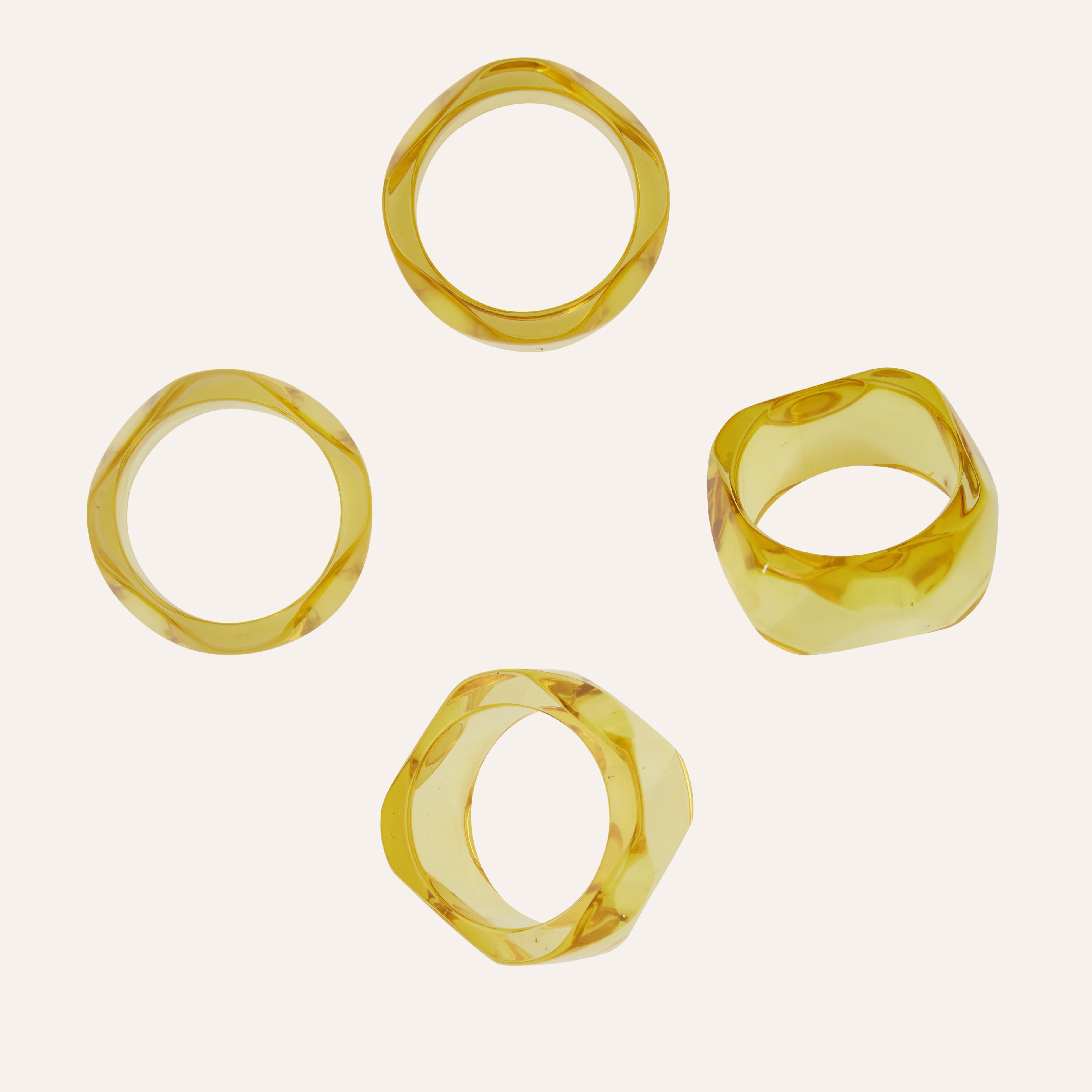 Lemon Quartz Gem Napkin Rings