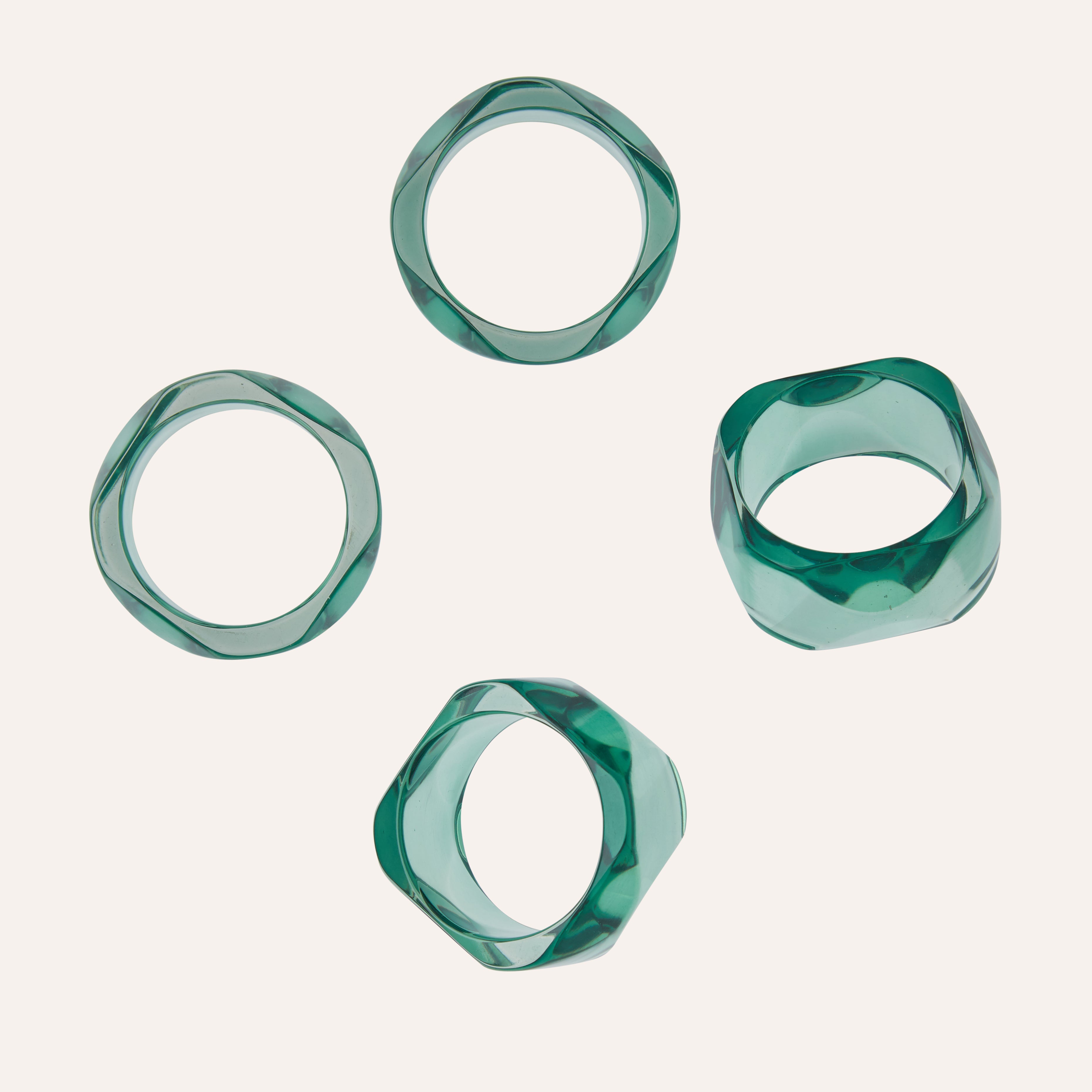 Green Amethyst Gem Napkin Rings