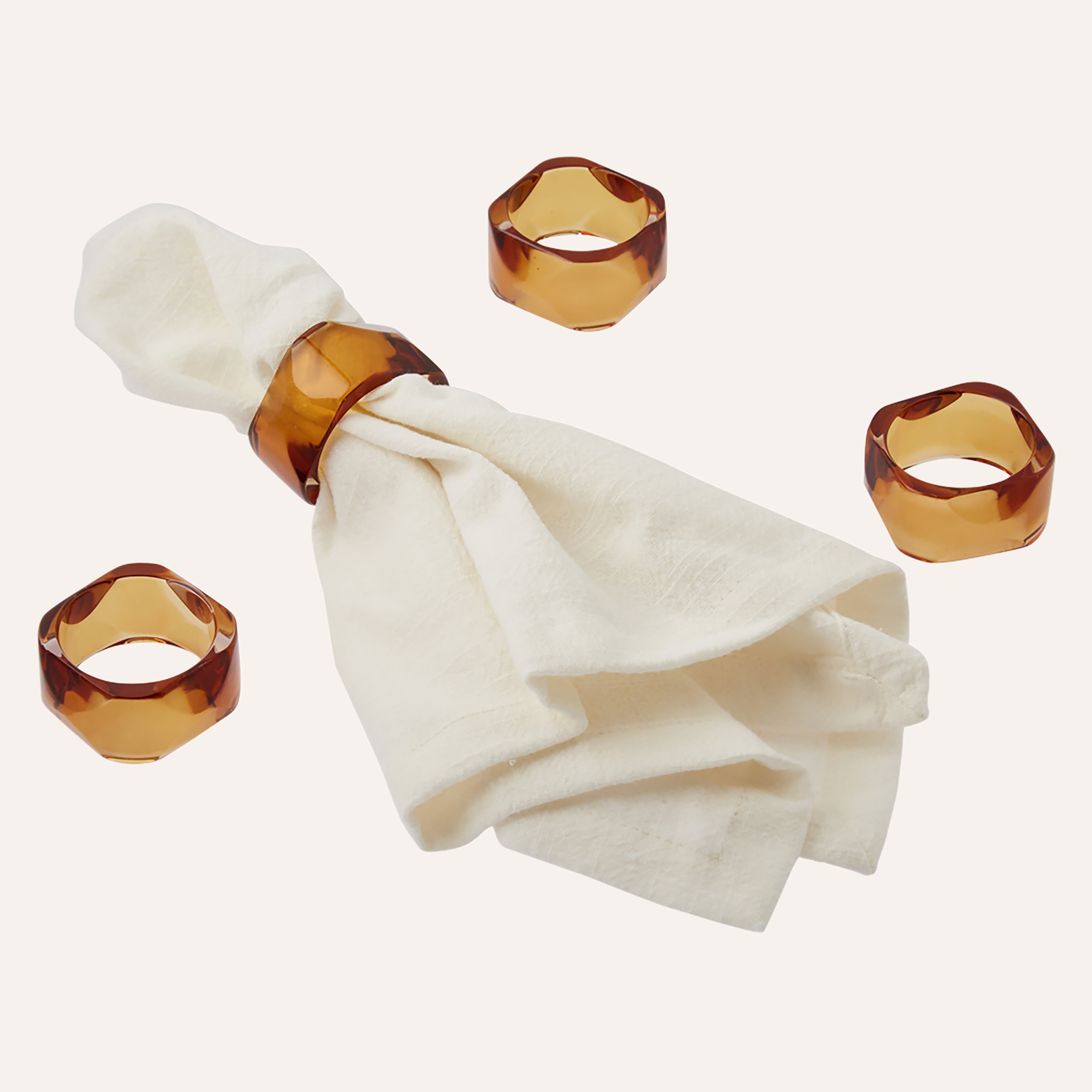 Whiskey Citrine Gem Napkin Rings