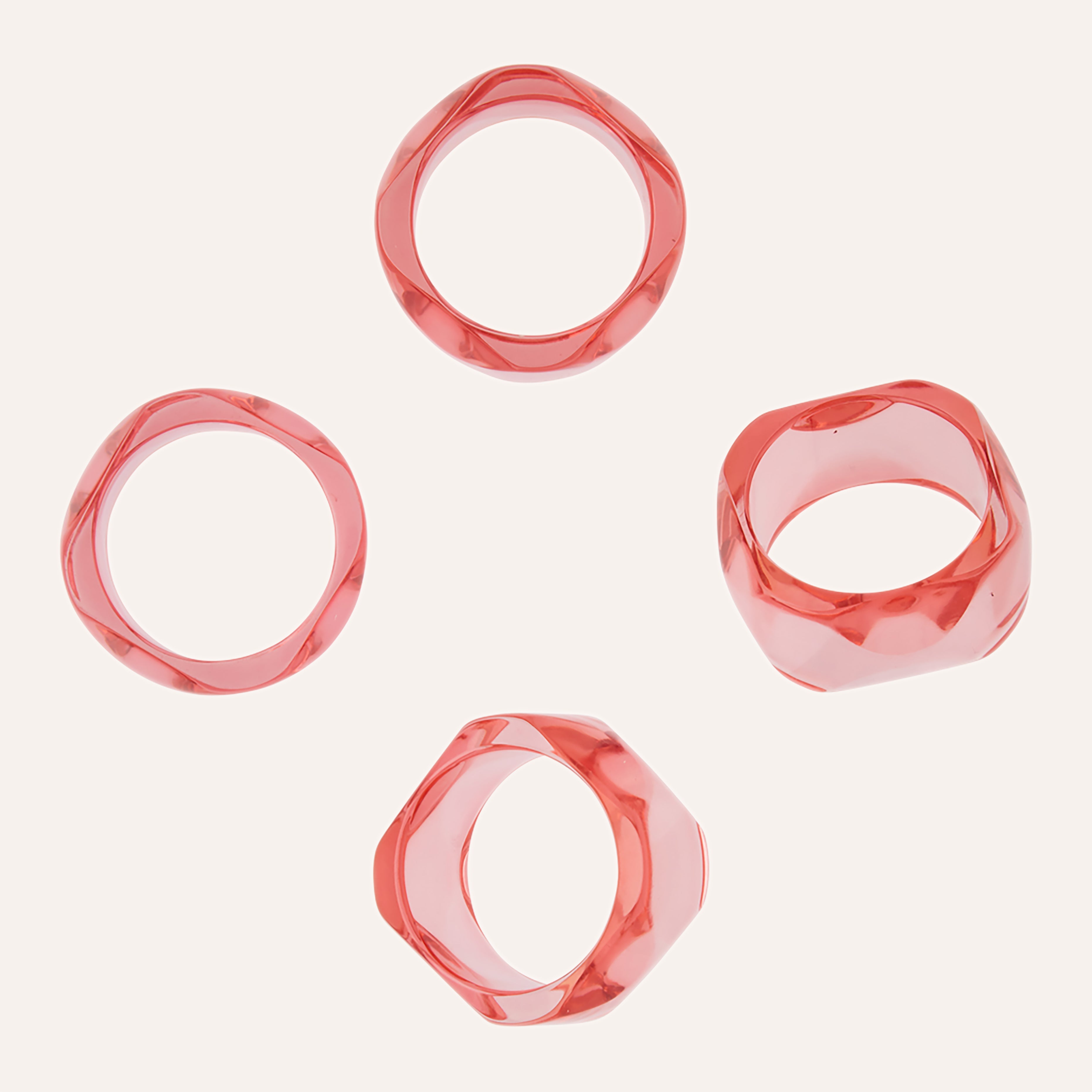 Rhodochrosite Gem Napkin Rings