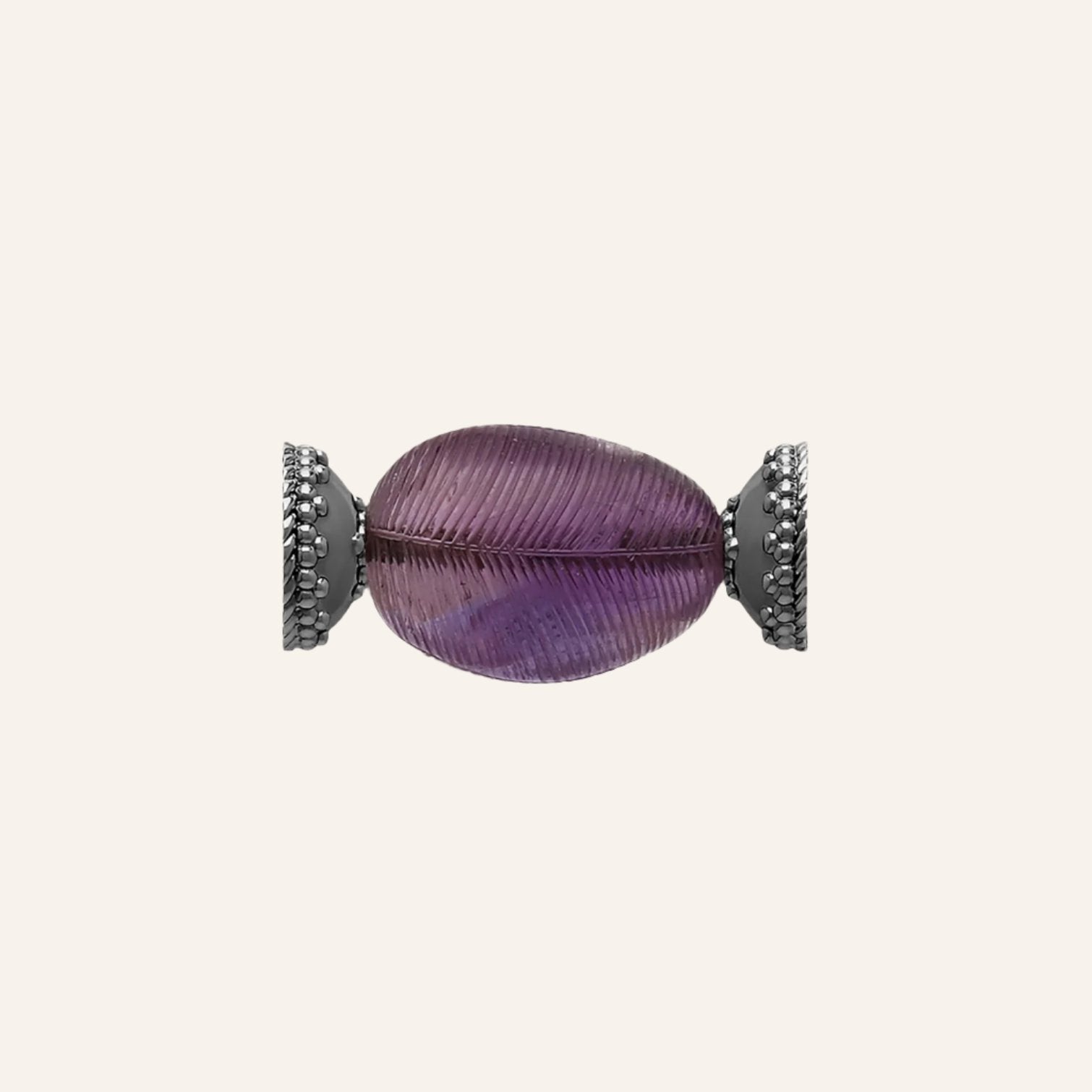 Carved Amethyst Gunmetal Centerpiece