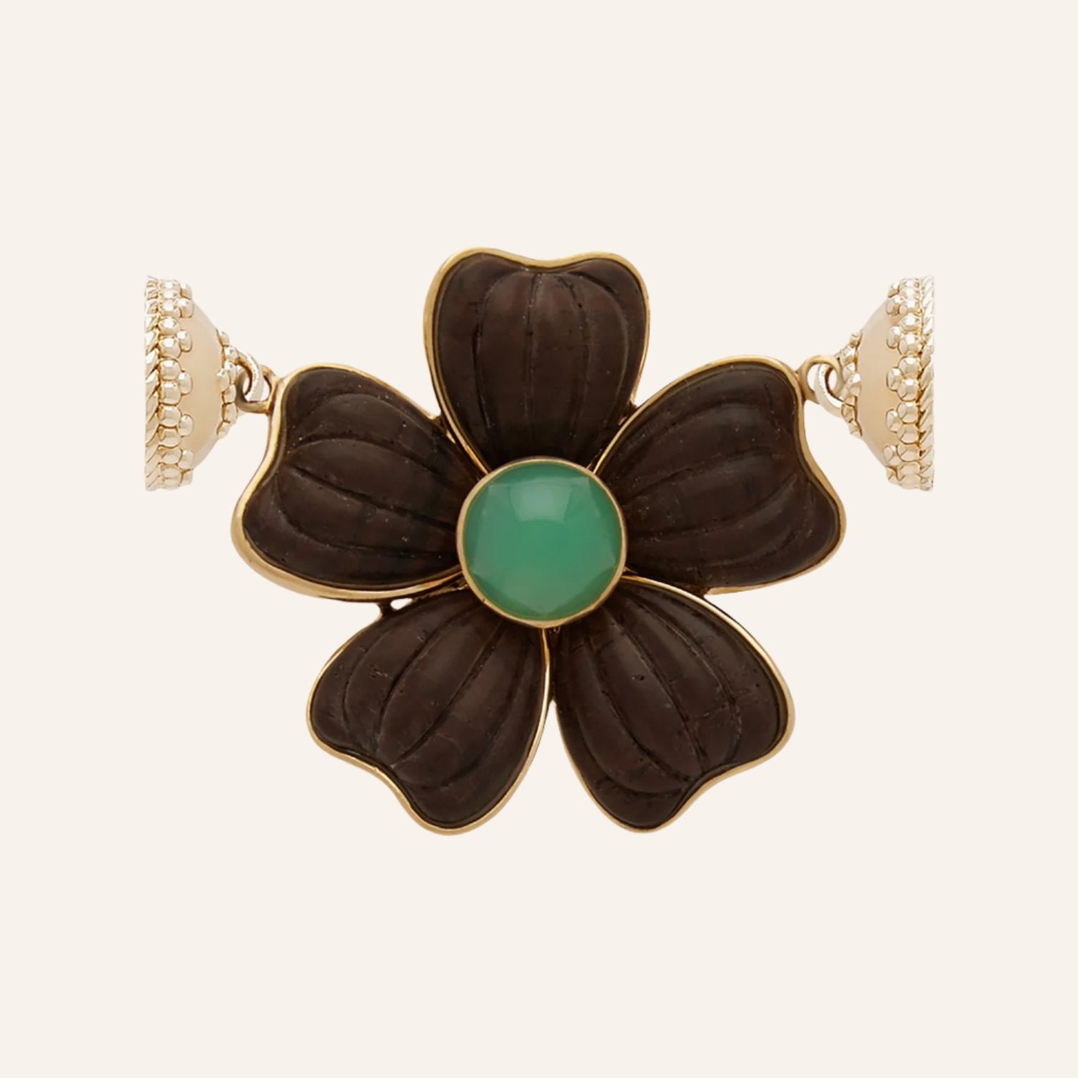 18K Rosewood Chrysoprase Flower Centerpiece