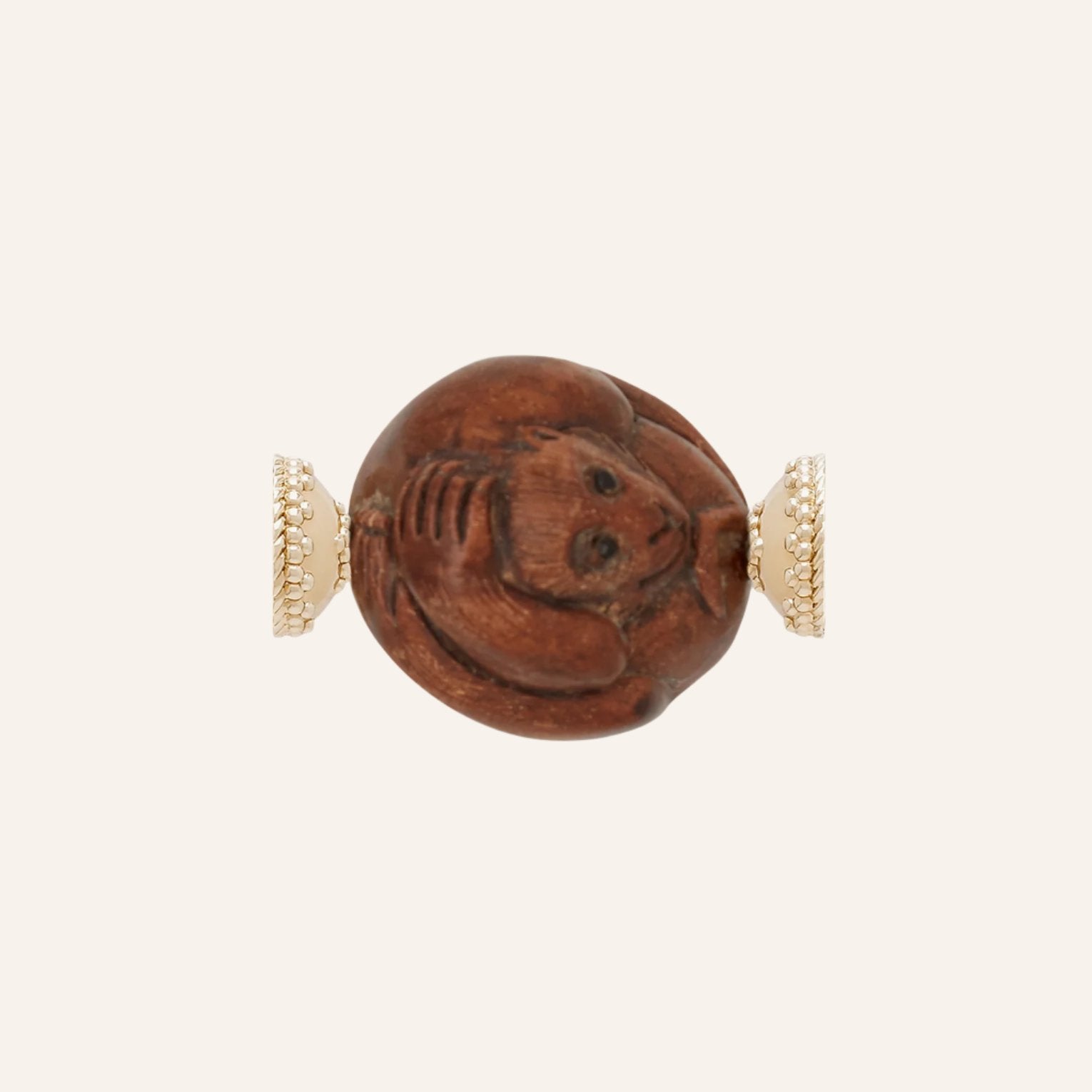Litchi Wood Chinese Zodiac Monkey Centerpiece
