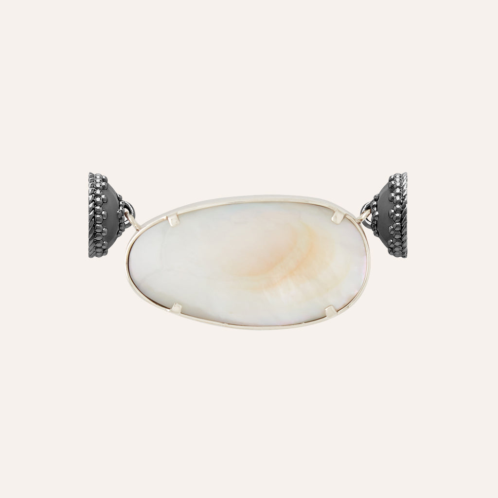 Specularite Smooth Irregular Oval Gunmetal Centerpiece