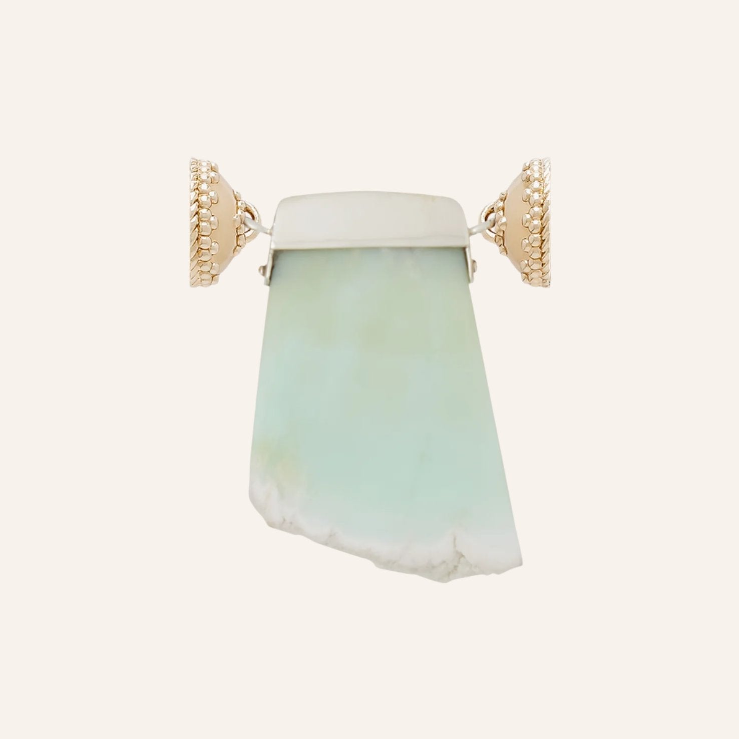 Flat Green Chrysoprase Pendant Centerpiece