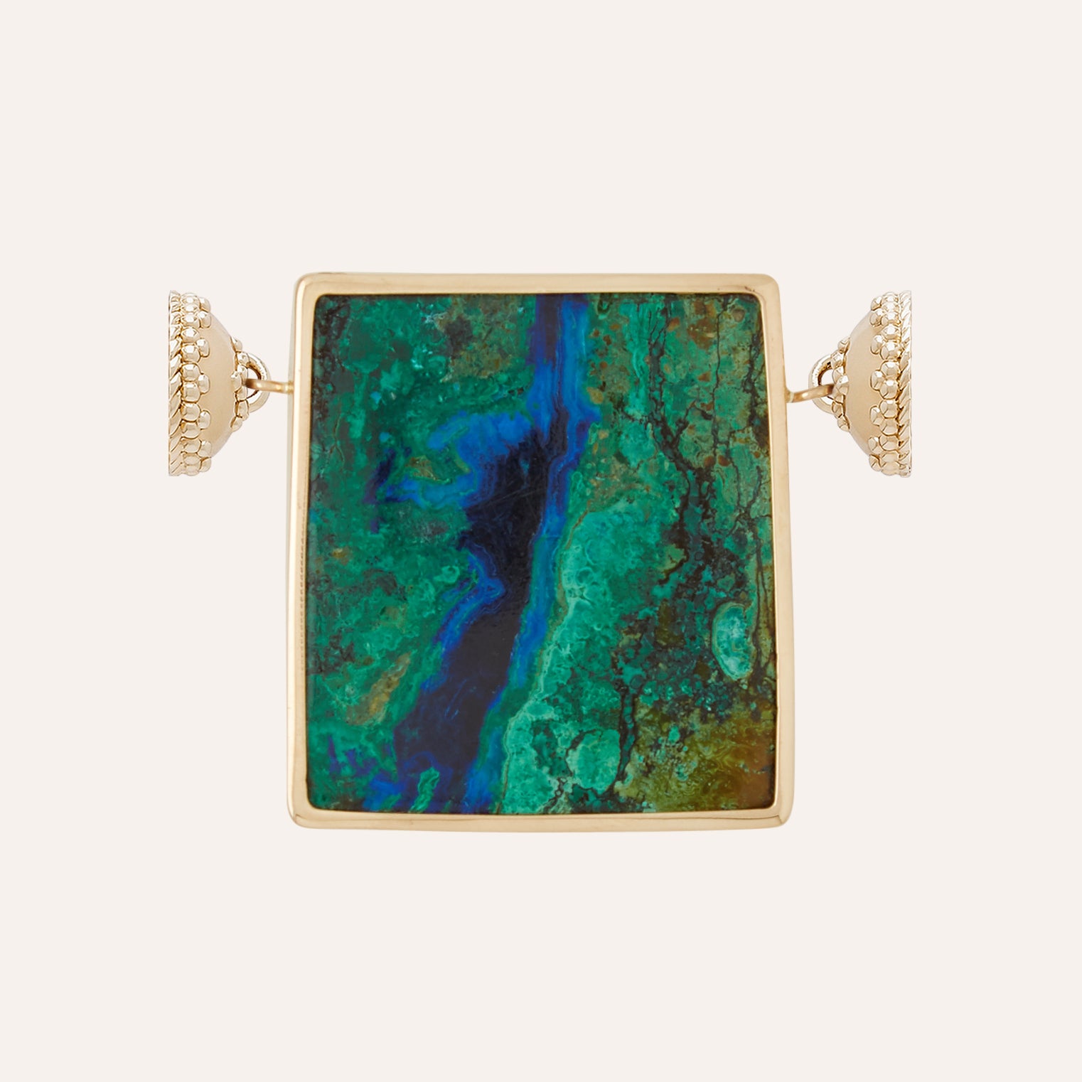 Blue Azurite Square Cabochon Centerpiece