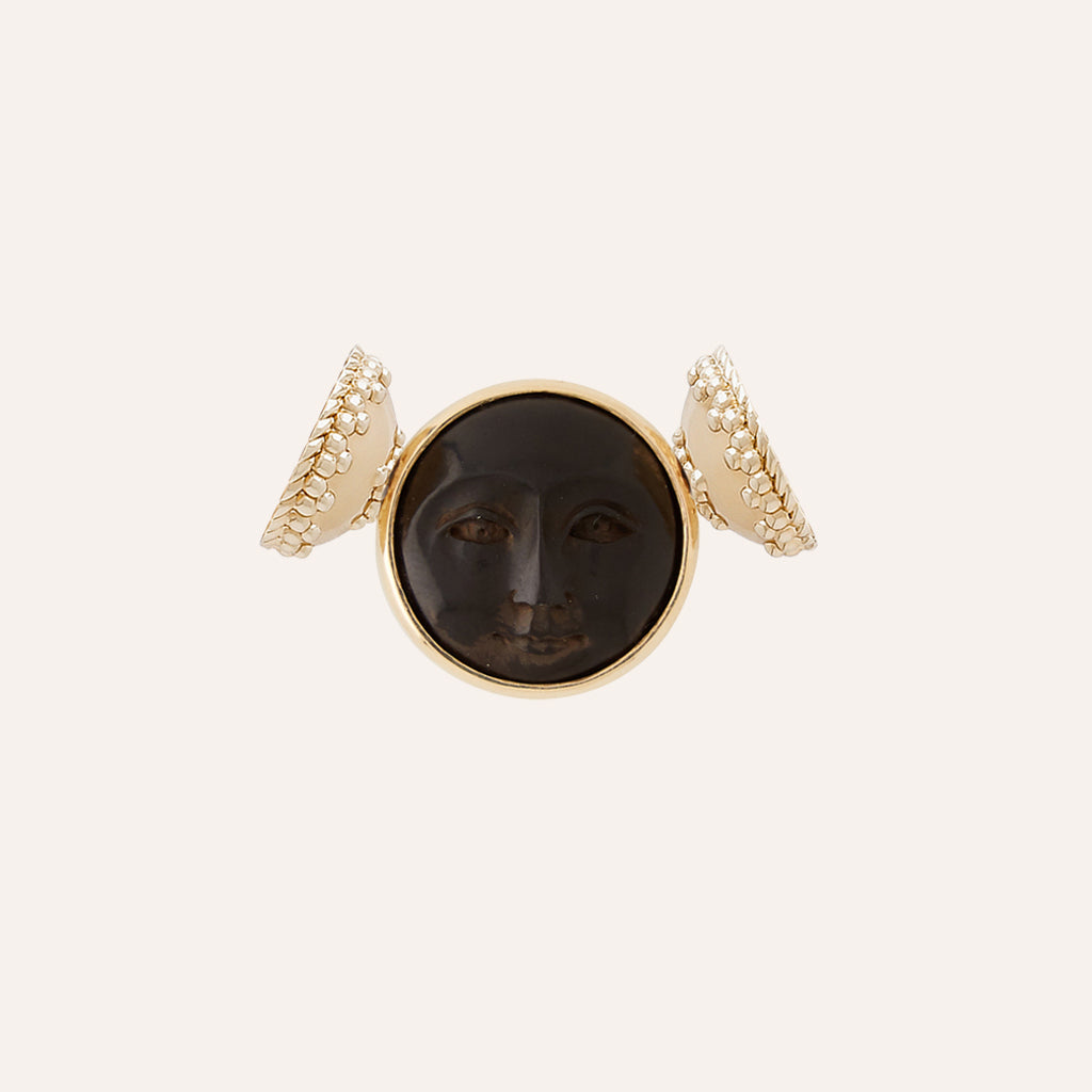 Carved Moon Face 20mm Centerpiece