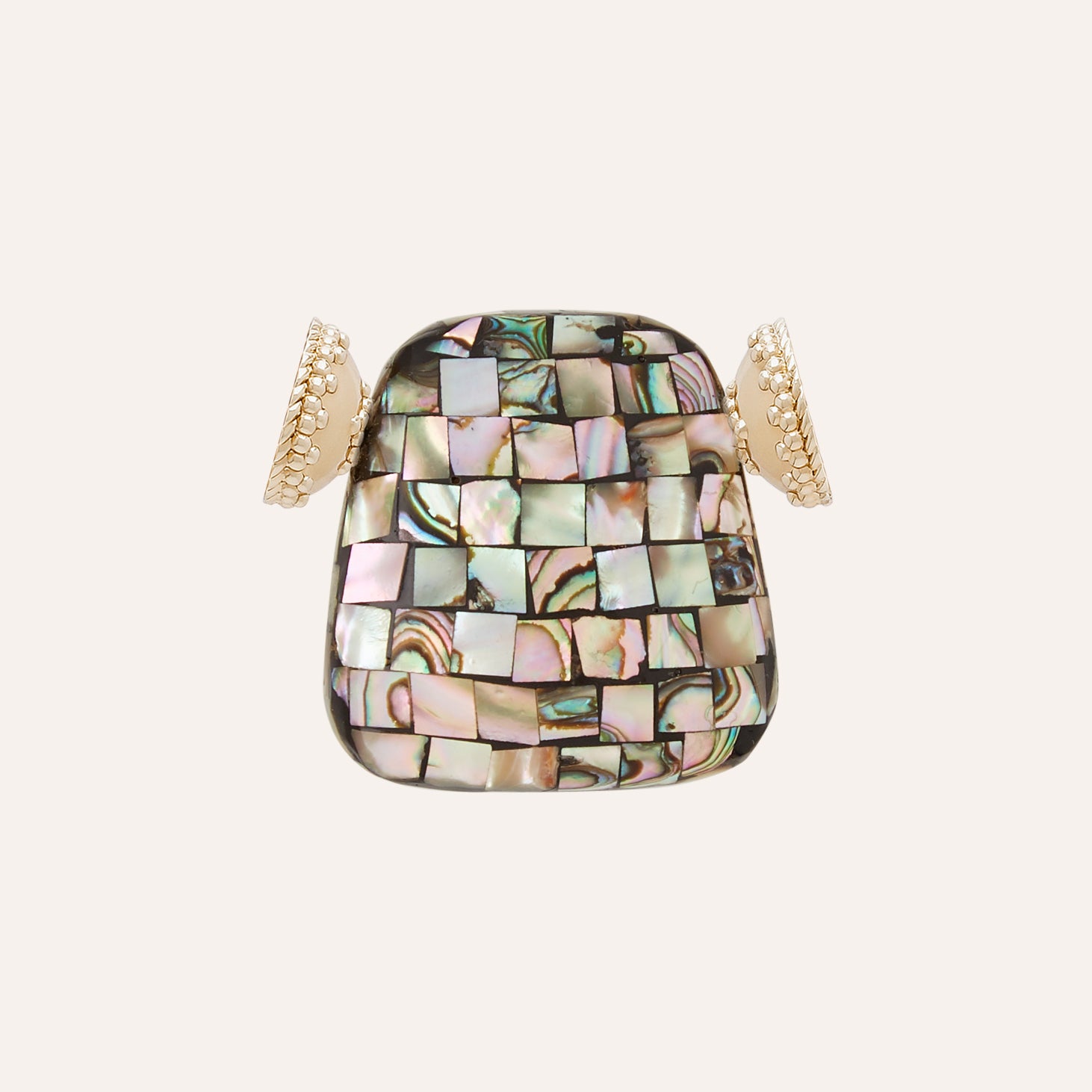 Medium Gray Mosaic Shield Centerpiece