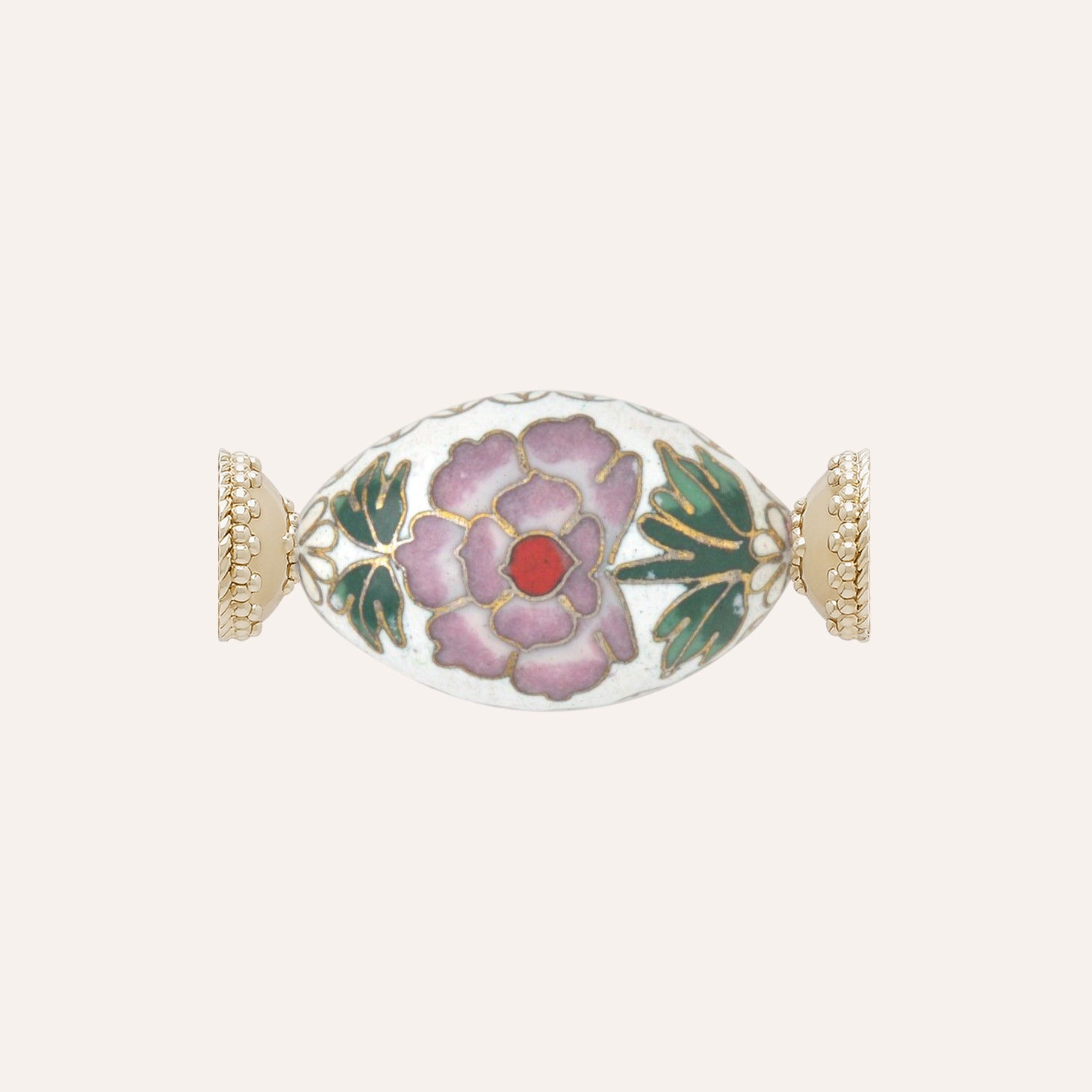 Cloisonné White Oval Flower Centerpiece