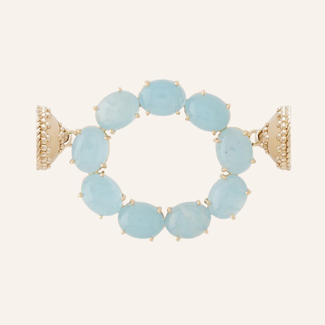 Oval Blue Beryl Cabochon Centerpiece