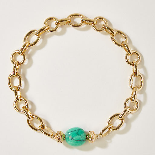 Tumbled Veracite Turquoise Nugget Centerpiece