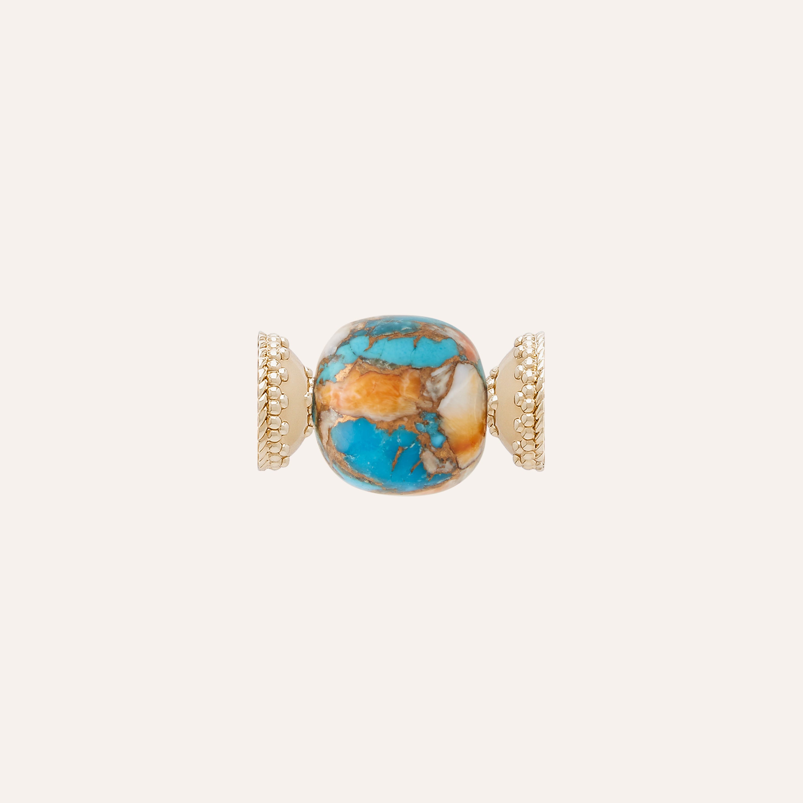 Kingman Turquoise, Spiny Oyster, and Bronze 18mm Centerpiece