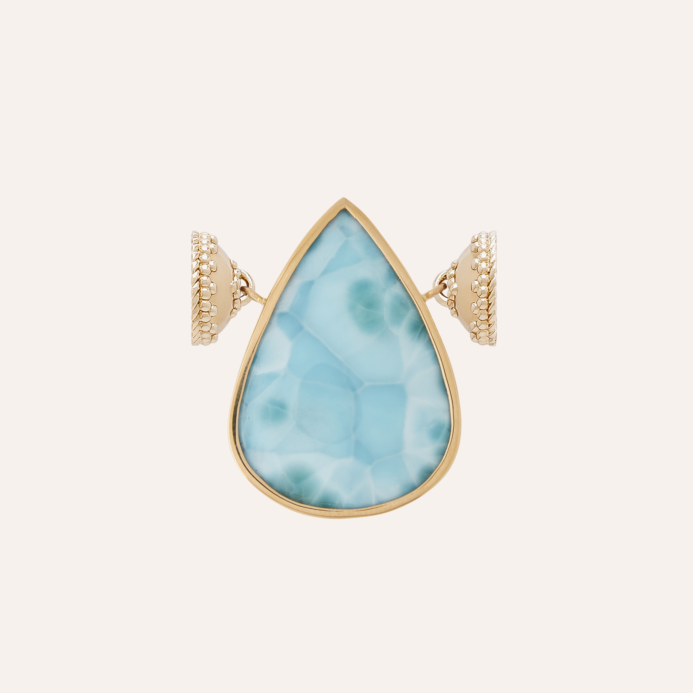Small Larimar Teardrop Centerpiece