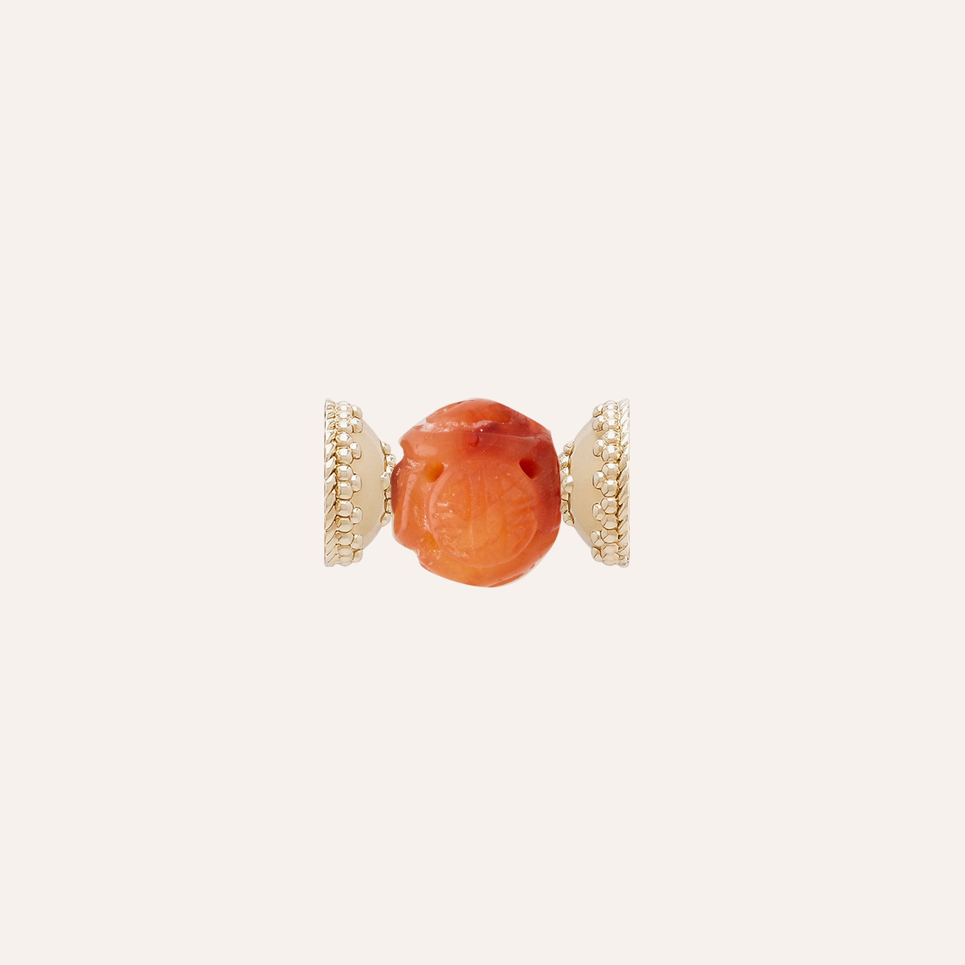 Asian Carved Carnelian 17mm Centerpiece