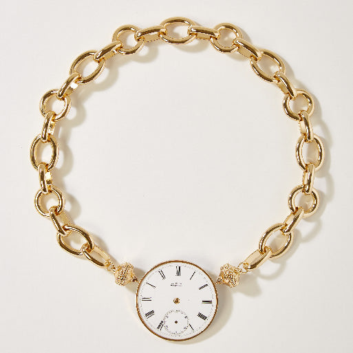 Large White Watch Dial Centerpiece