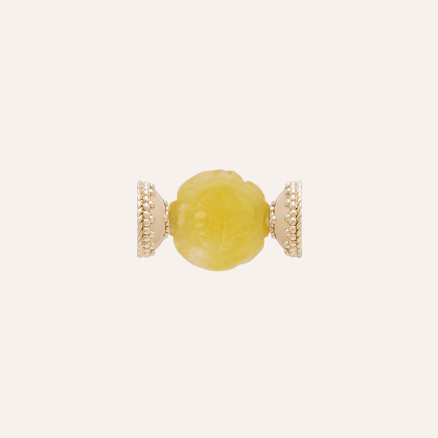 Asian Carved Yellow Jade 18mm Centerpiece