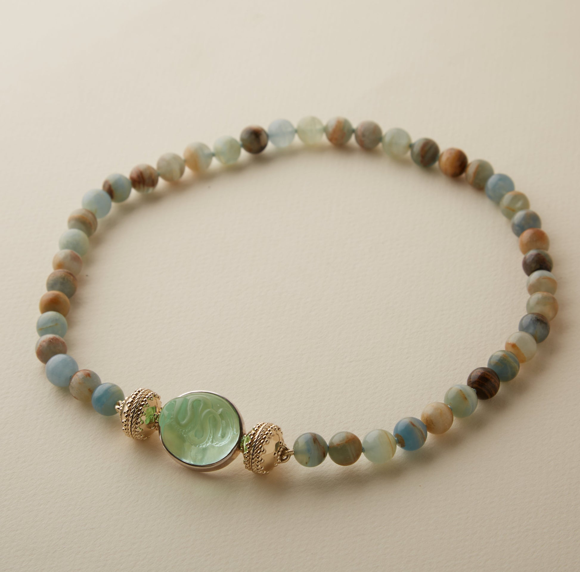 Pistachio Green Italian Glass Serpent Centerpiece