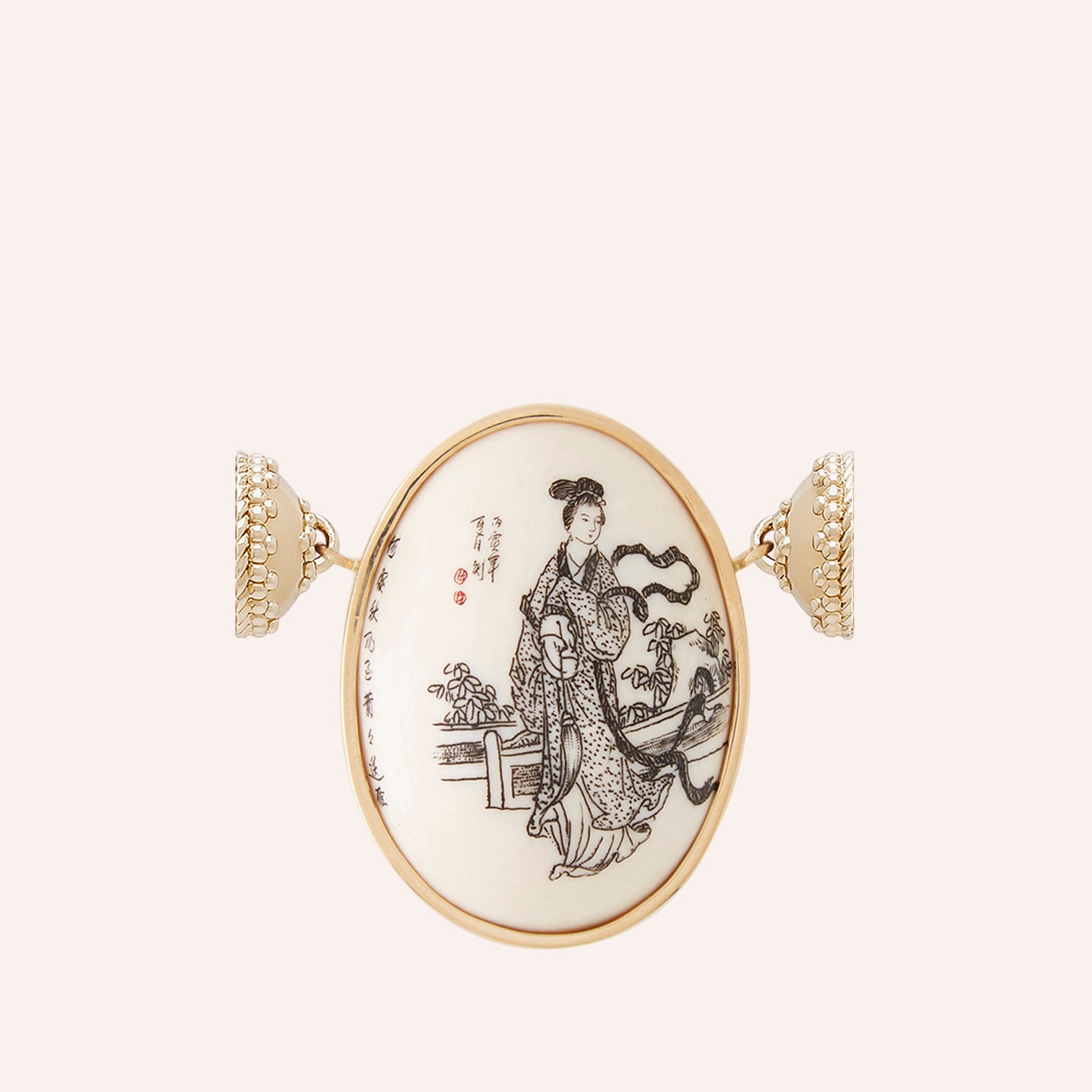Japanese Woman Cabachon Centerpiece