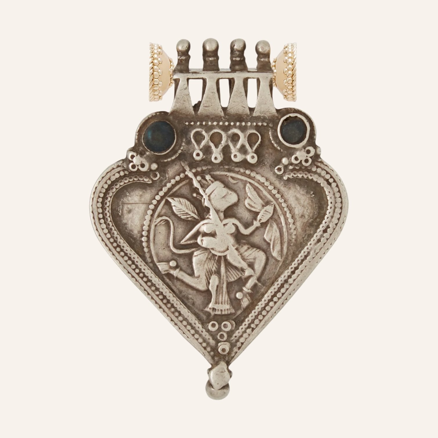 Colaba Carved Sterling Silver and Black Onyx Centerpiece