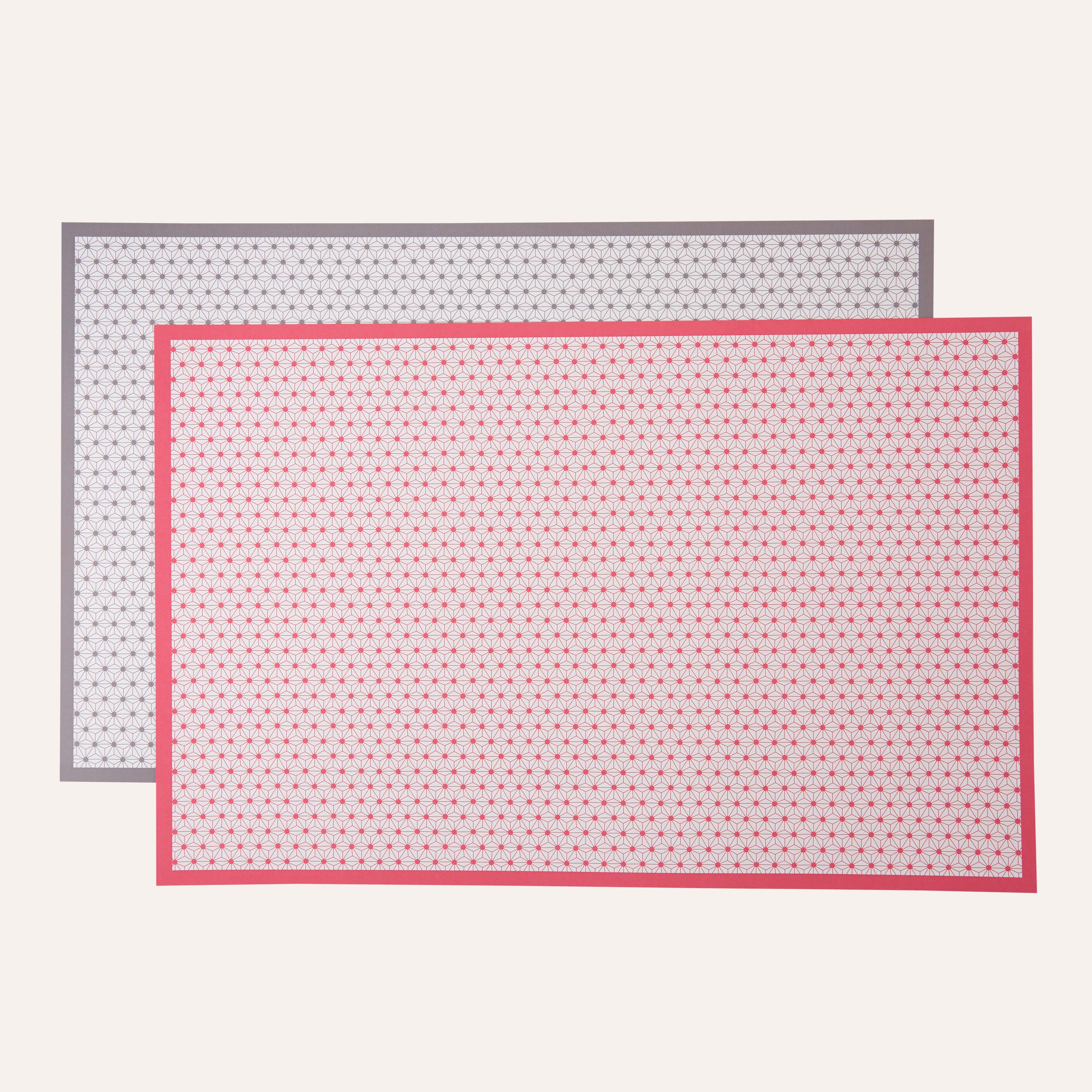 Pink Star Reversible Placemats, Set of 12