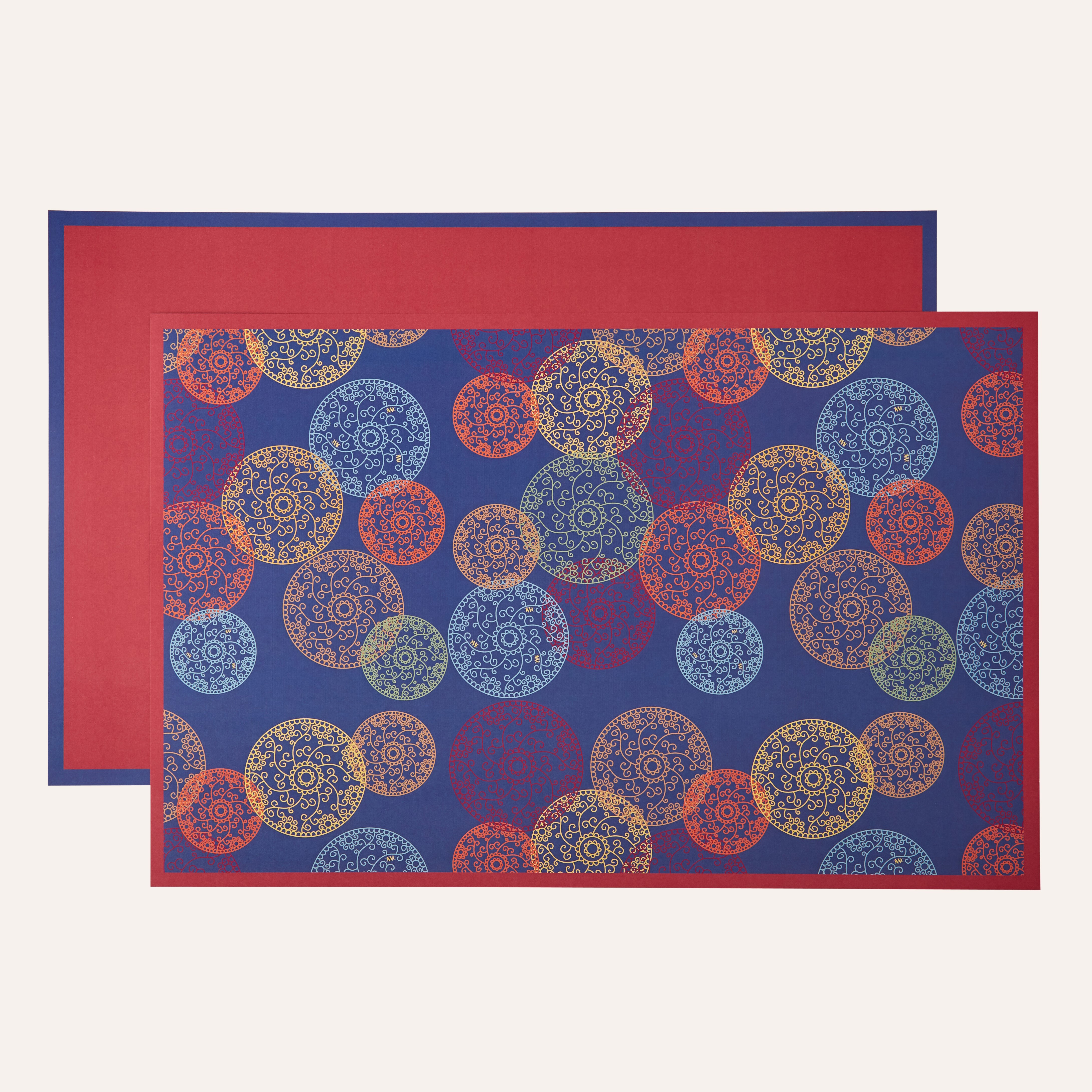 Navy Dharma Reversible Placemats, Set of 12
