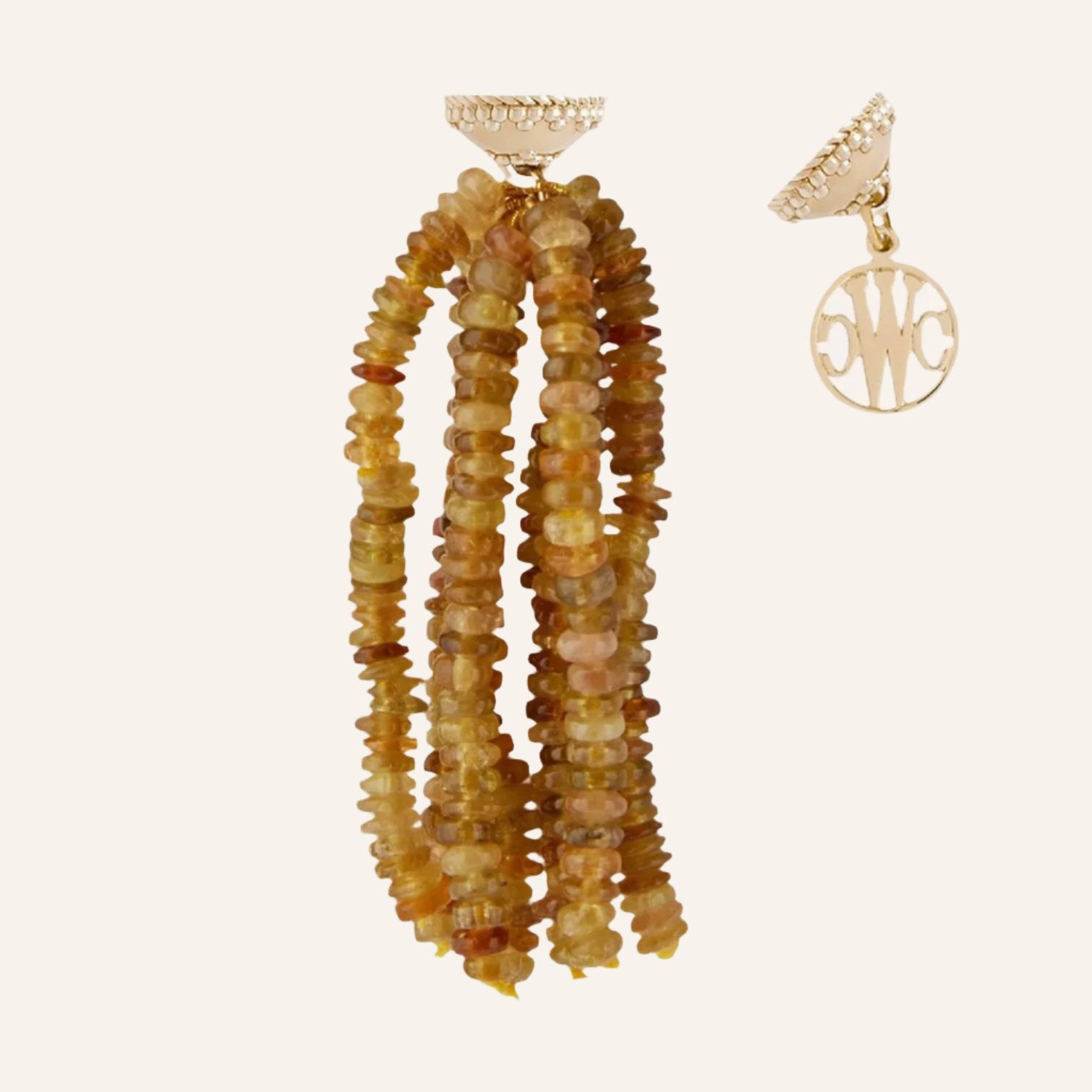 Yellow Tourmaline Rhondelle 5mm Tassel